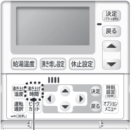 日立 RHK-1501EDS / RHK-1501EDKS 取扱説明書 — 沸き上げ時間の設定 沸き上げ時間の設定 — 図版 19-1 — 19ページ