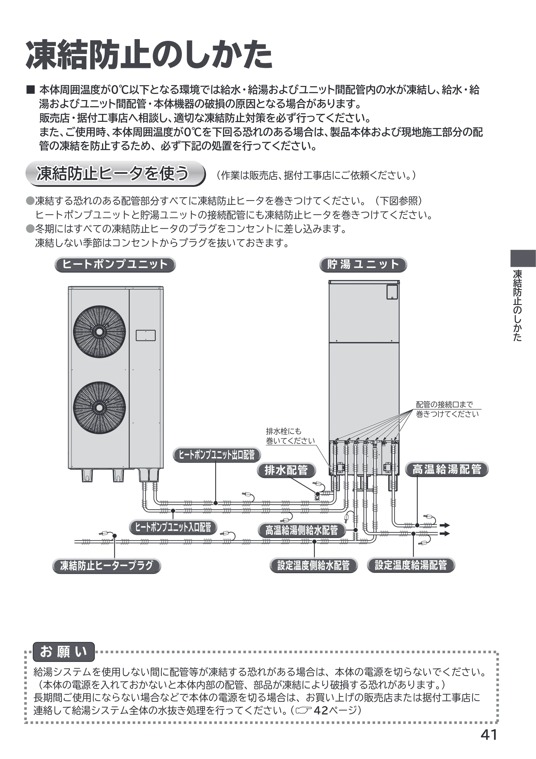 日立 RHK-1501EDS / RHK-1501EDKS 取扱説明書 — 凍結防止のしかた — 図版 41-1 — 41ページ