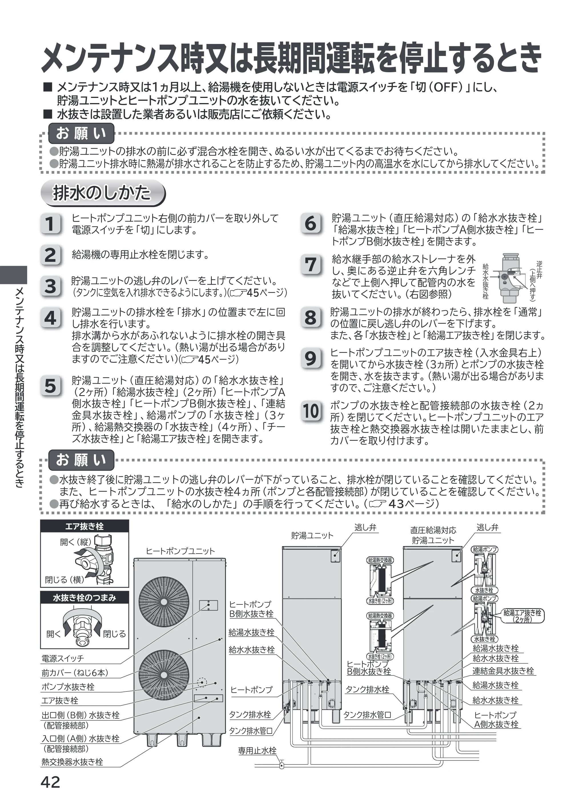 日立 RHK-1501EDS / RHK-1501EDKS 取扱説明書 — メンテナンス時又は長期間運転を停止するとき — 原本ページ — 42ページ