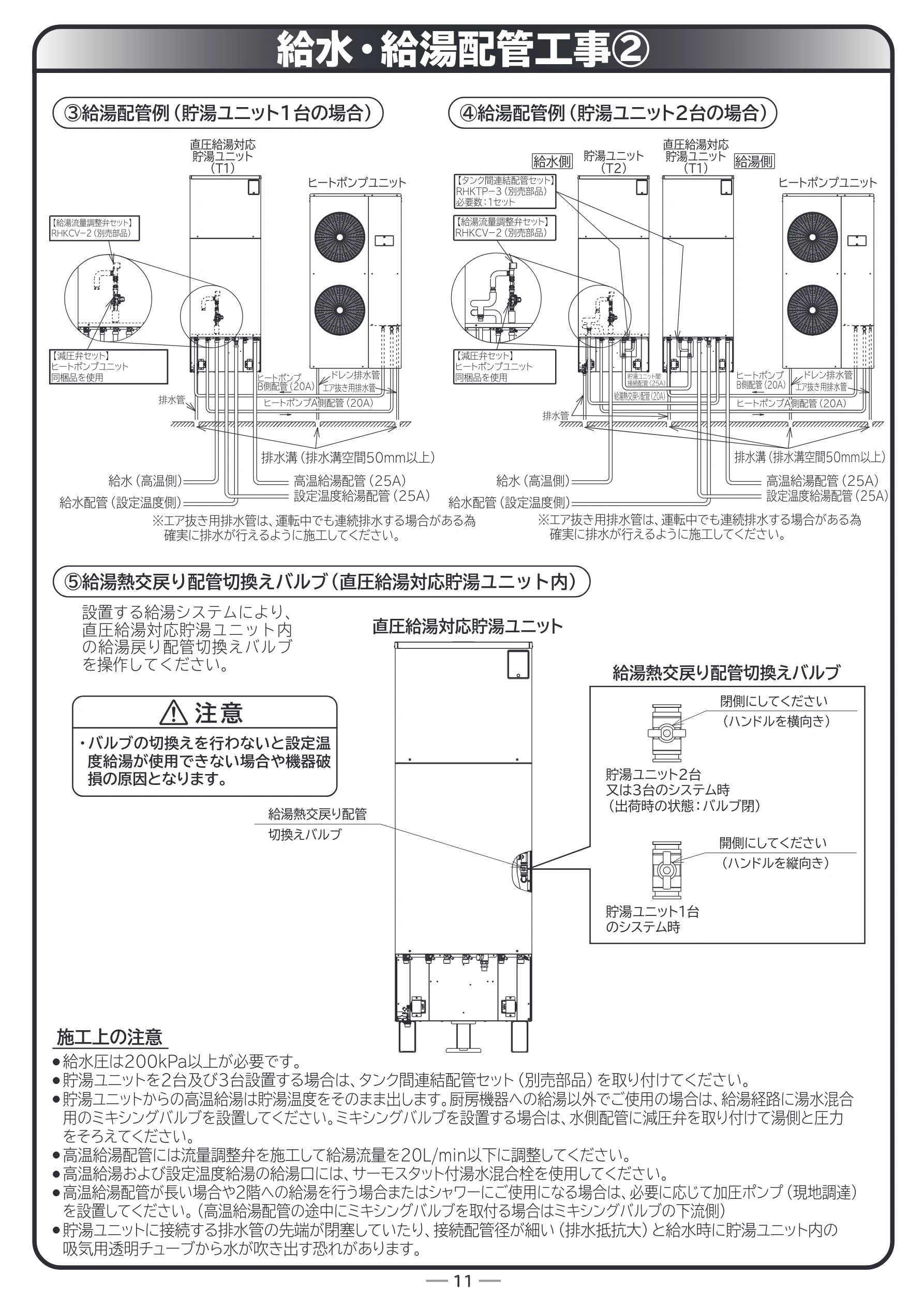 日立 RHK-1501EDS / RHK-1501EDKS 取扱説明書 — 給水・給湯配管工事② — 図版 63-1 — 63ページ