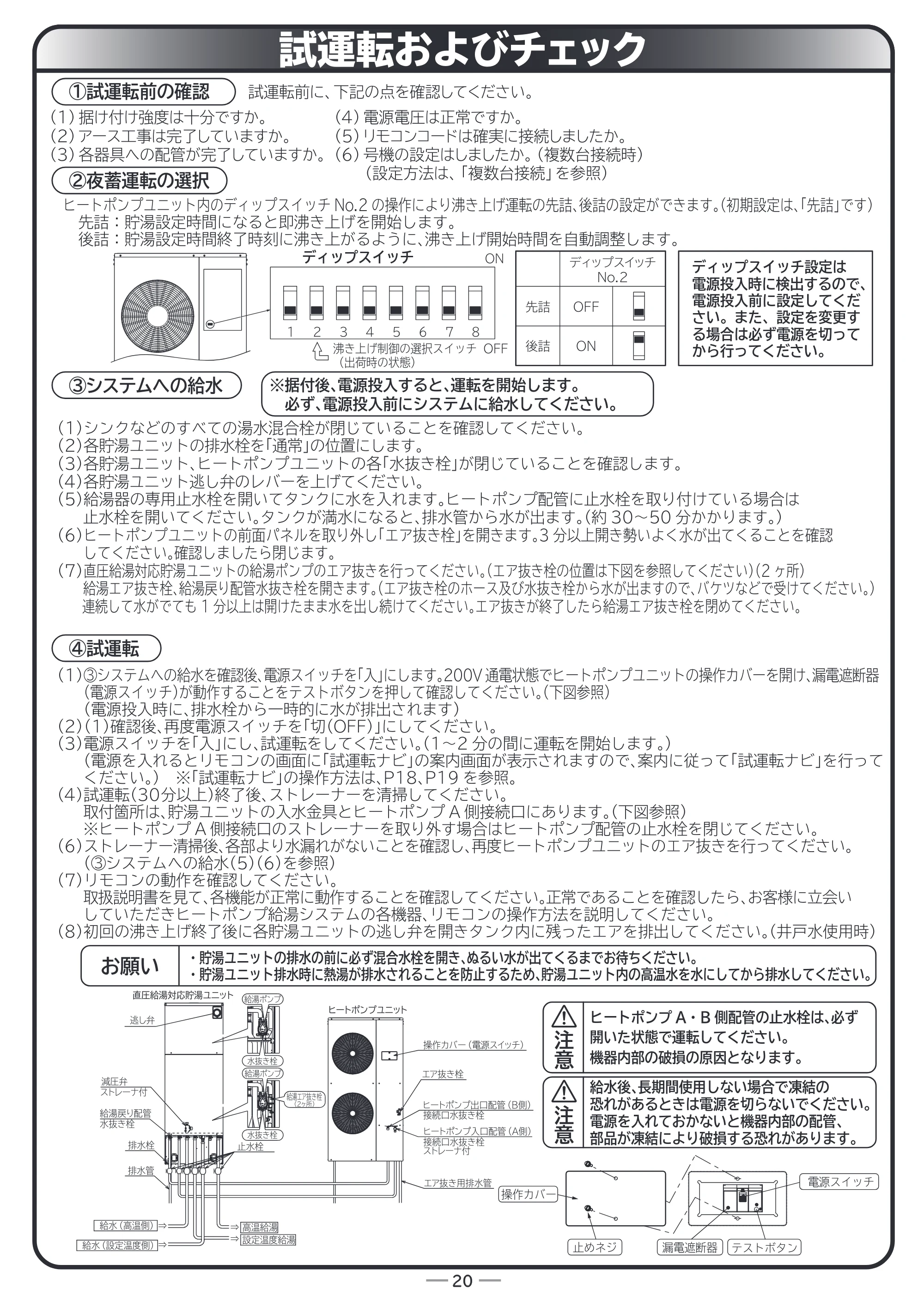 日立 RHK-1501EDS / RHK-1501EDKS 取扱説明書 — 試運転およびチェック — 原本ページ — 72ページ