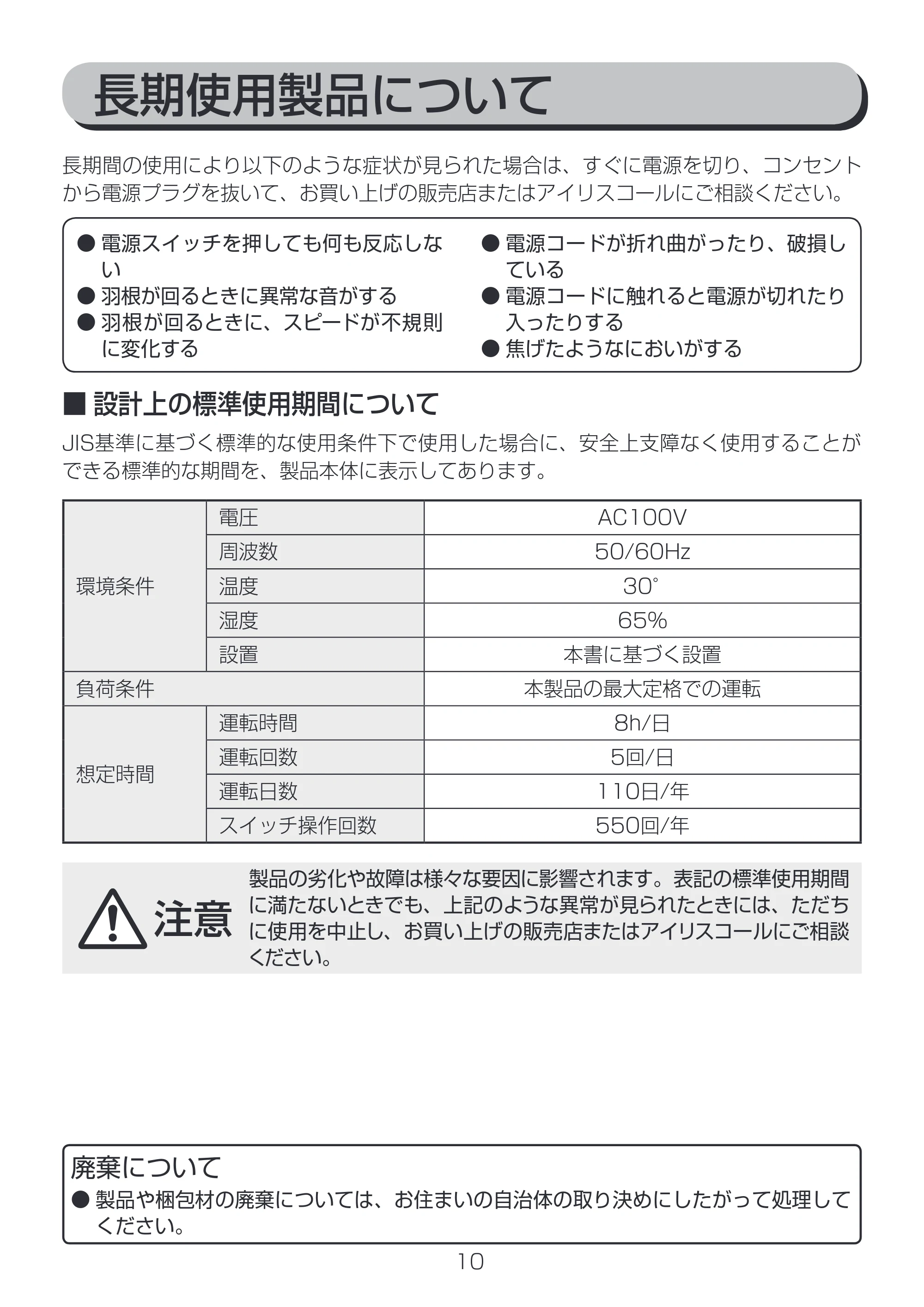 アイリスオーヤマ PCF-HD15 取扱説明書 — 原本ページ — 10ページ
