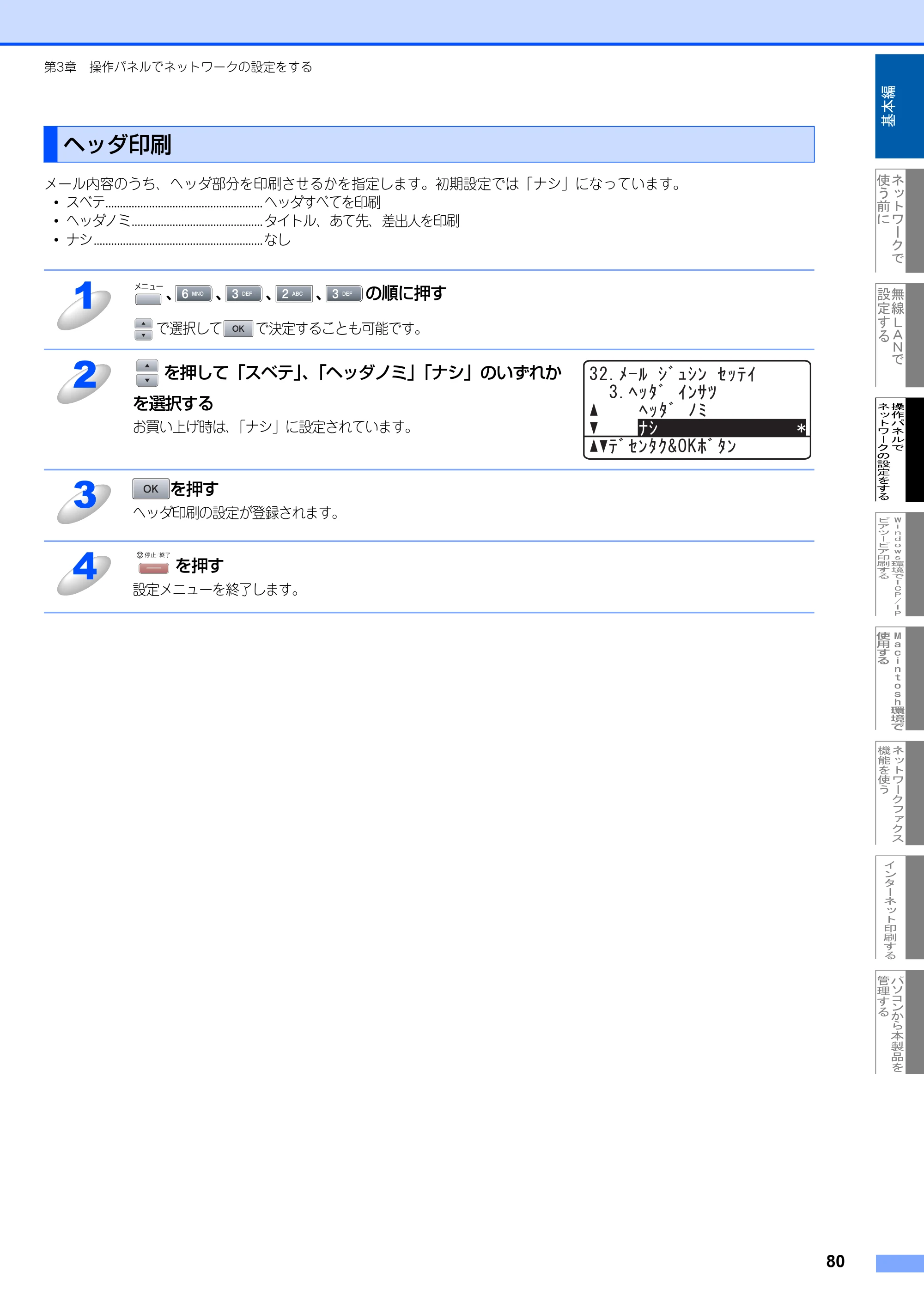 ブラザー MFC-8870DW ネットワーク取扱説明書 — ヘッダ印刷 — 原本ページ — 81ページ