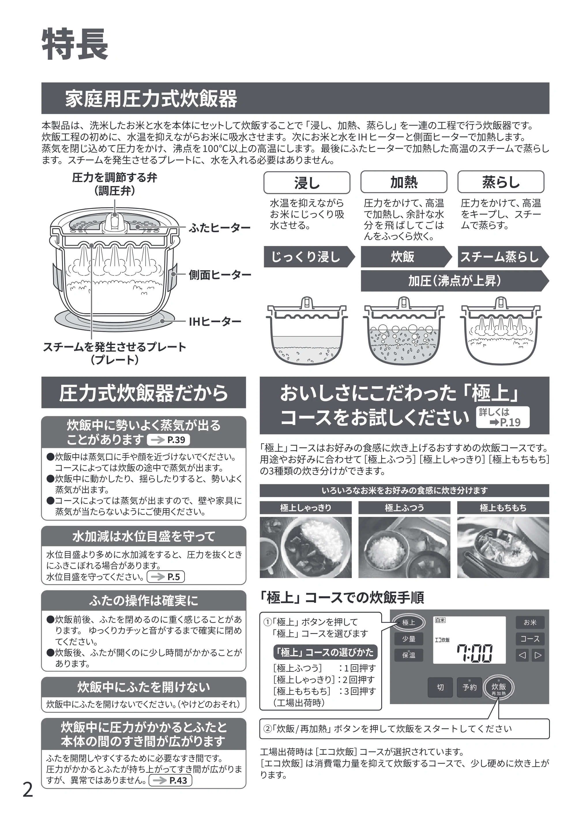 日立 RZ-Z100JM 取扱説明書 — 特長 — 原本ページ — 2ページ