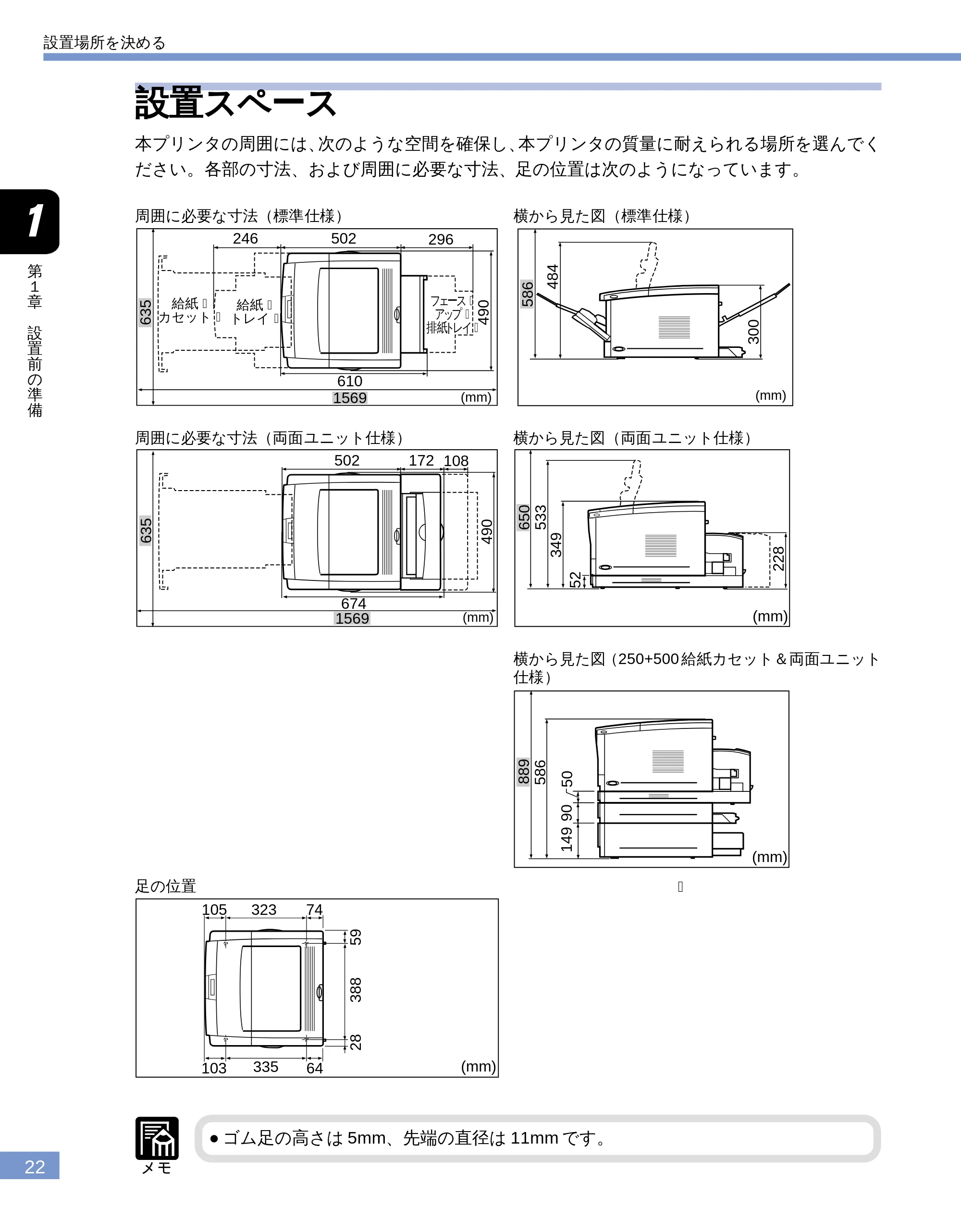 キヤノン LBP-1810 ユーザーズガイド (PDF形式/4.75Mバイト) — 設置スペース — 原本ページ — 23ページ