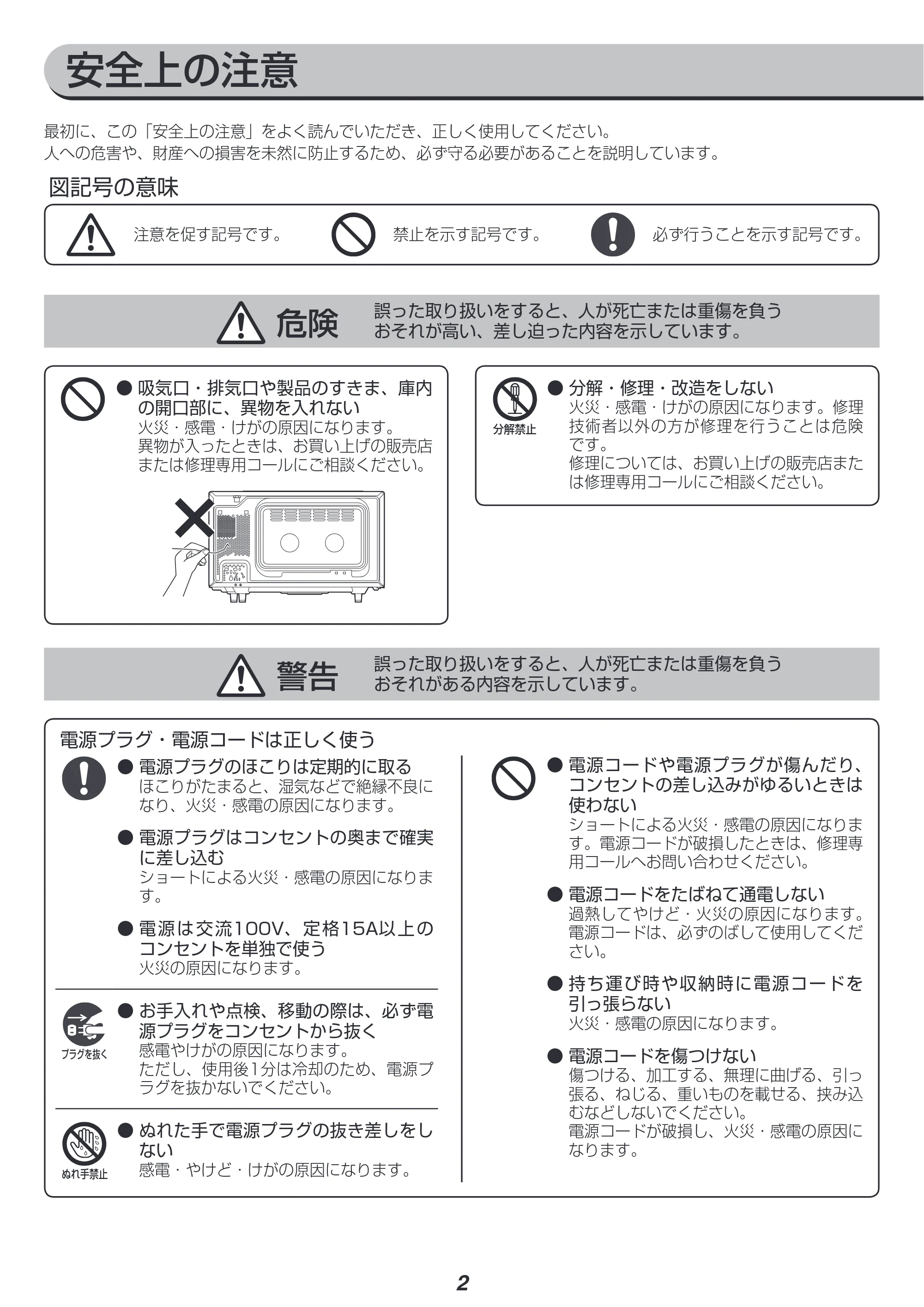 アイリスオーヤマ MO-F1806 取扱説明書 — 原本ページ — 2ページ
