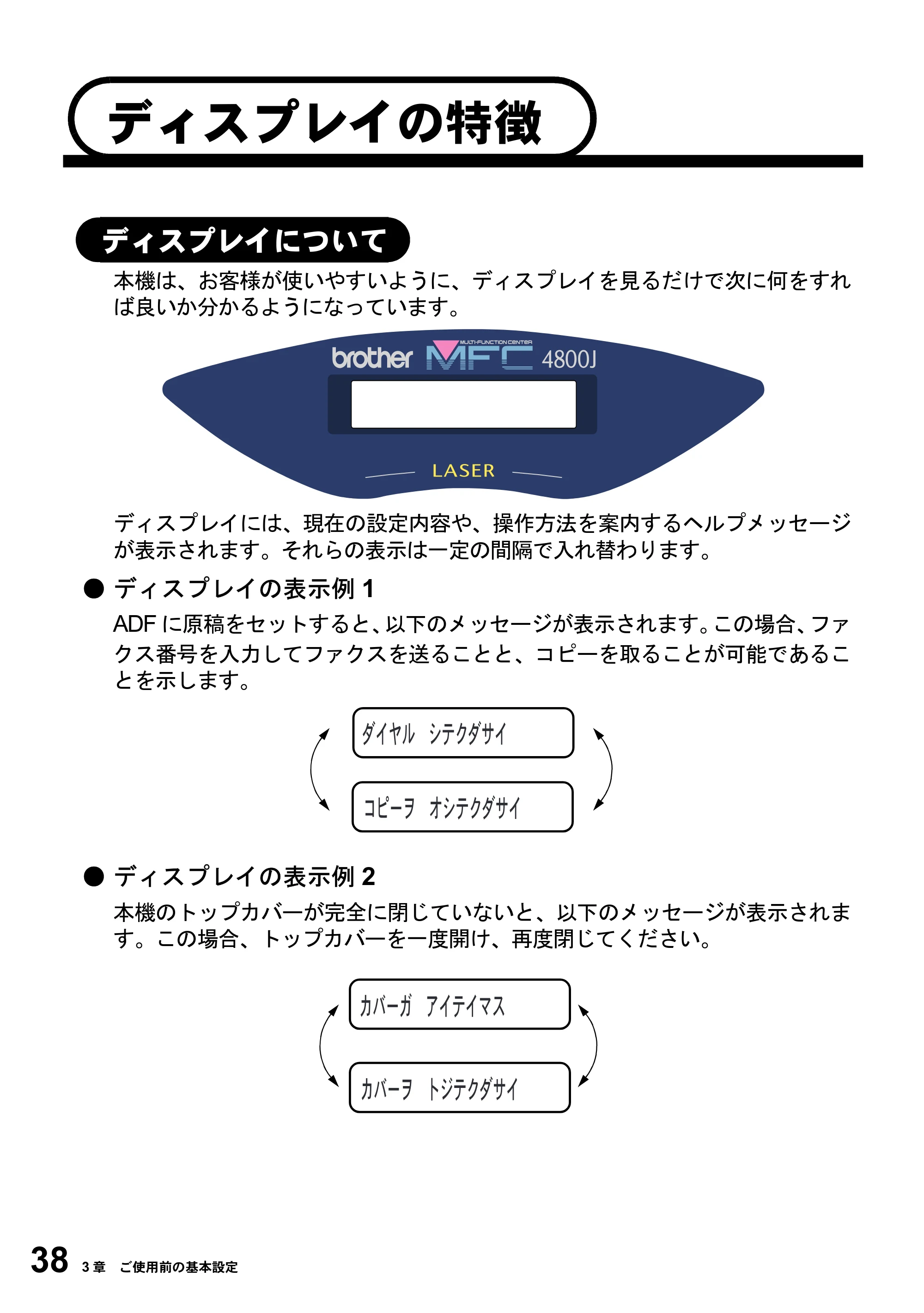 ブラザー MFC-4800J 取扱説明書（本体） — ディスプレイの特徴 — 原本ページ — 50ページ