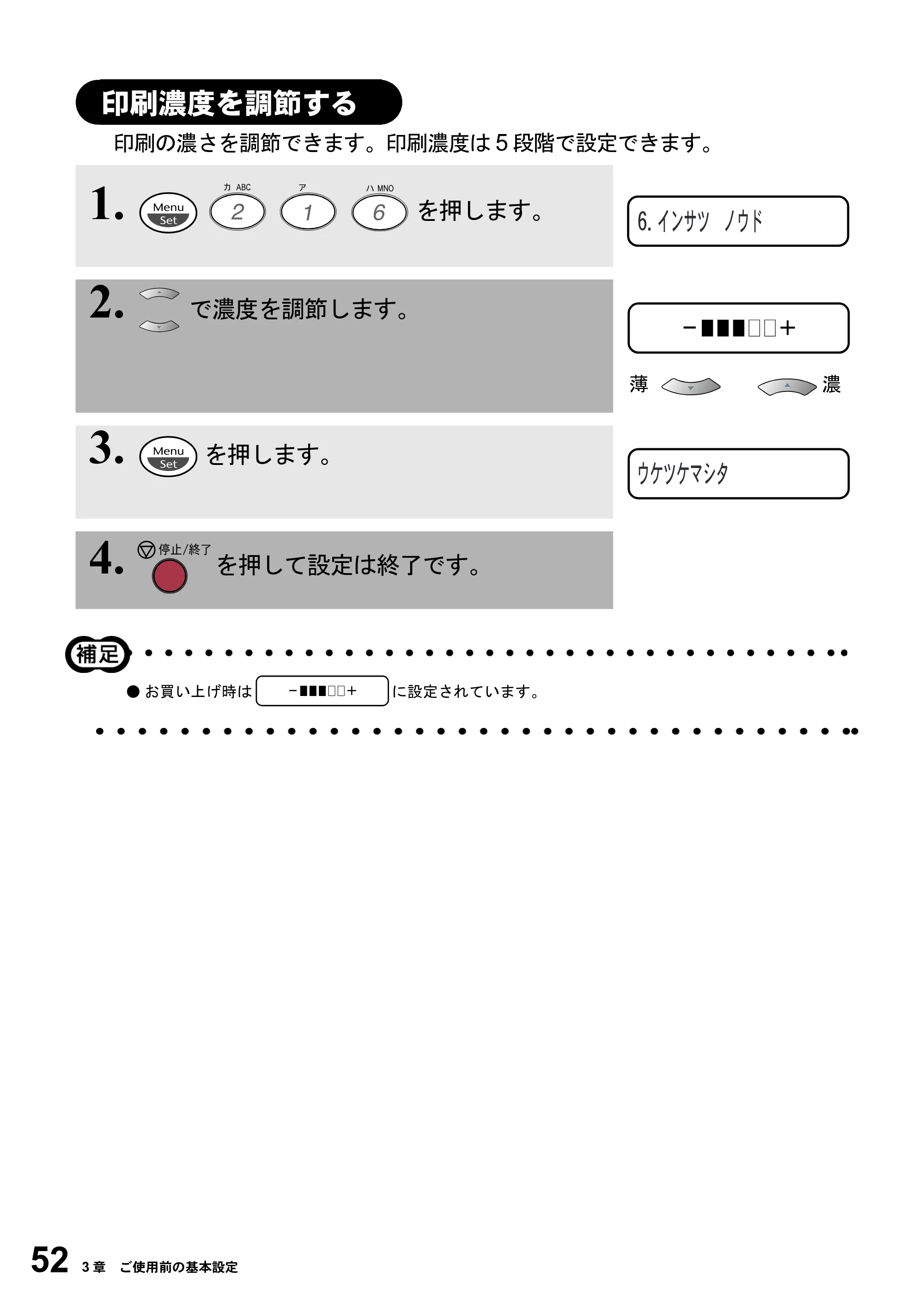 ブラザー MFC-4800J 取扱説明書（本体） — 印刷濃度を調節する — 原本ページ — 64ページ