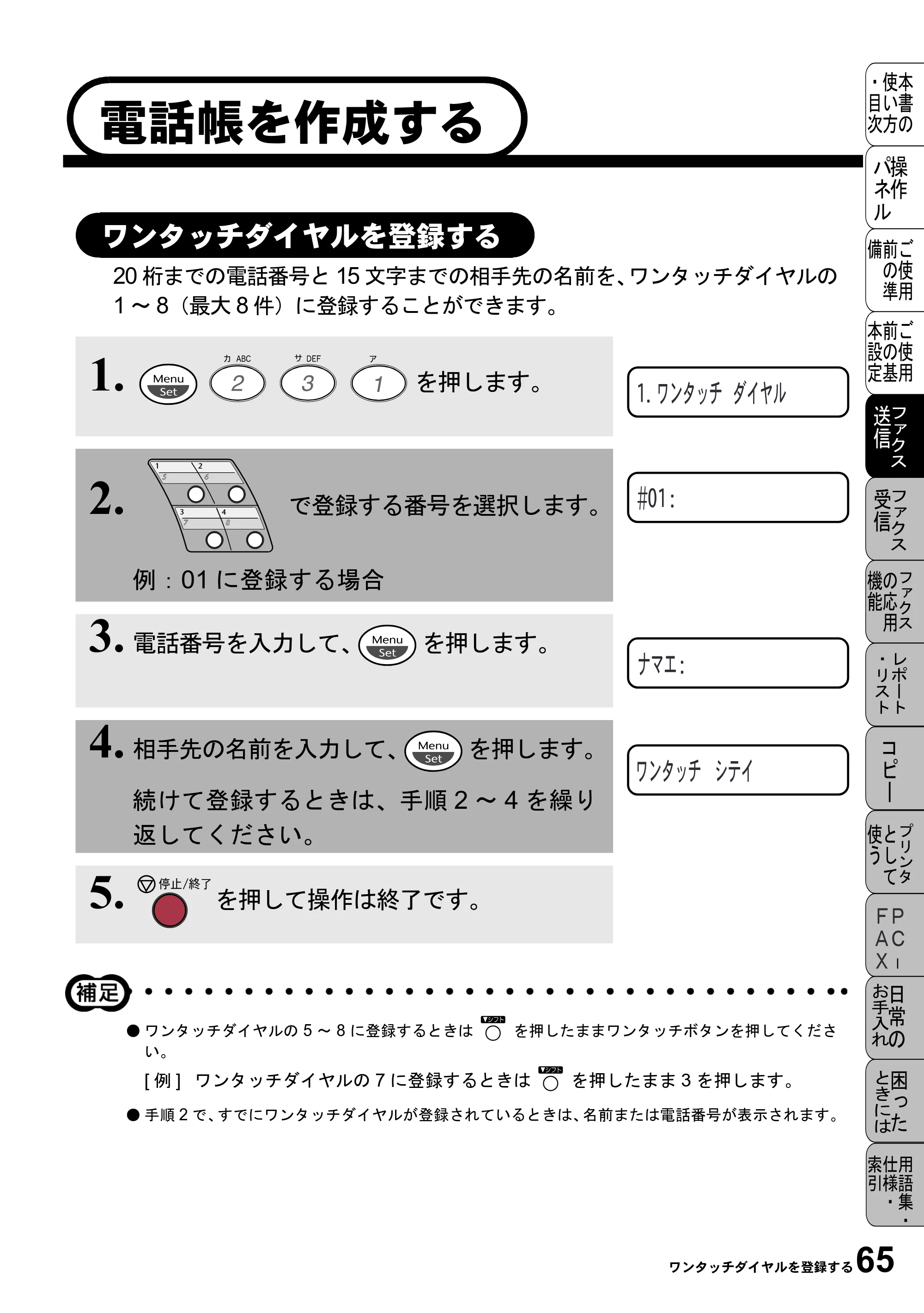ブラザー MFC-4800J 取扱説明書（本体） — 電話帳を作成する — 原本ページ — 77ページ