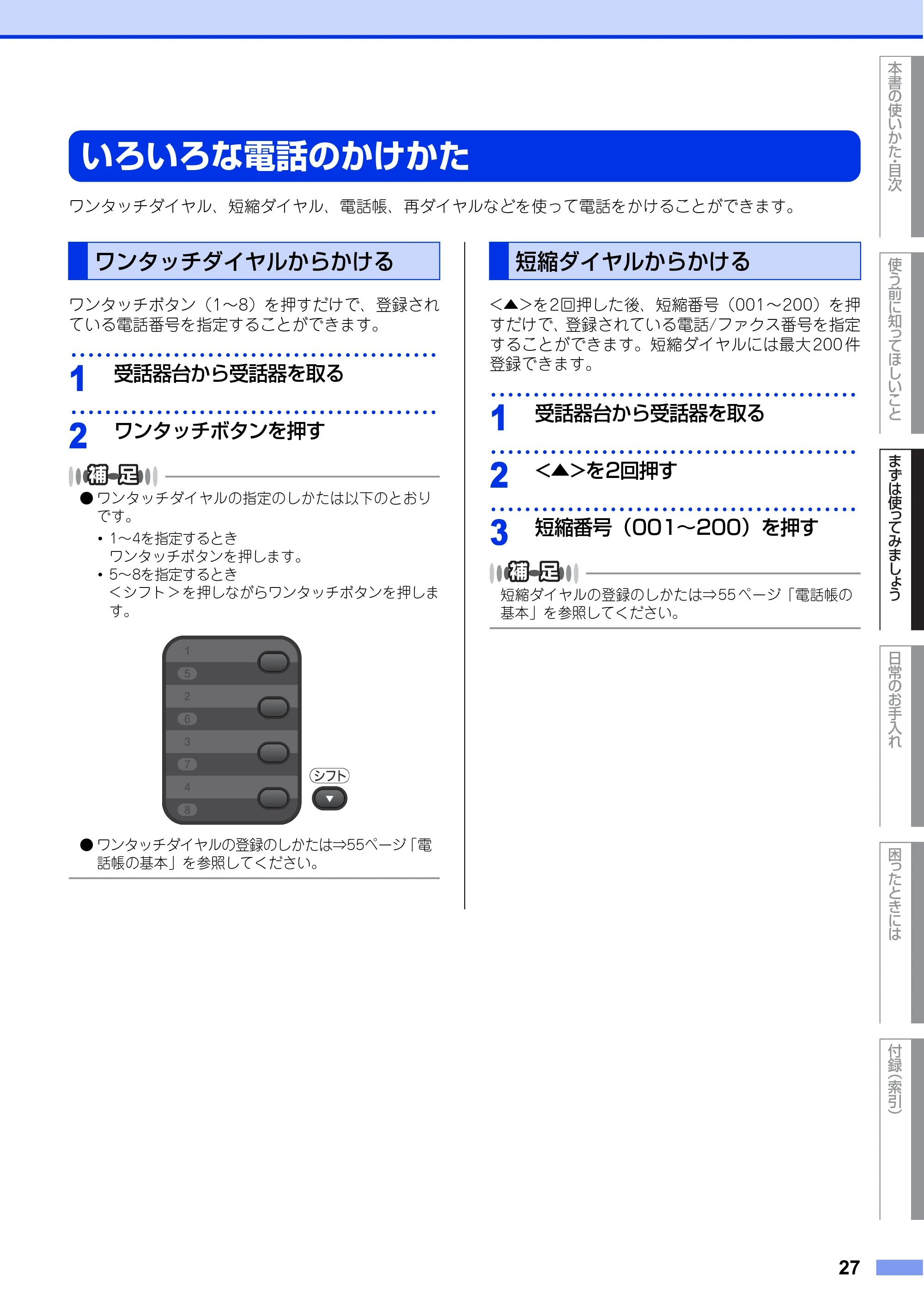 ブラザー FAX-L2700DN ユーザーズガイド ～基本編～ — いろいろな電話のかけかた — 原本ページ — 27ページ