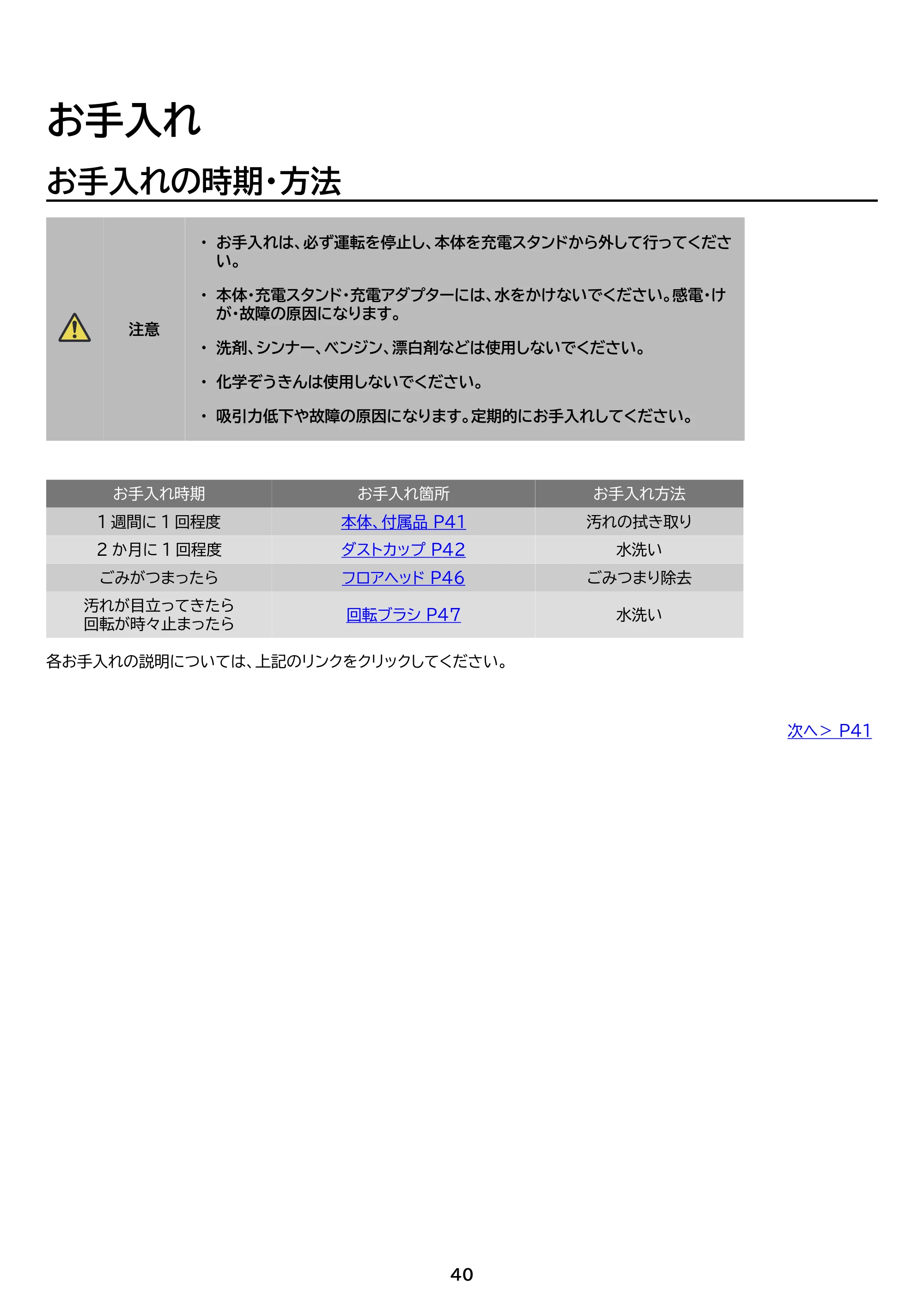 アイリスオーヤマ SCD-P2P 取扱説明書 — 原本ページ — 40ページ