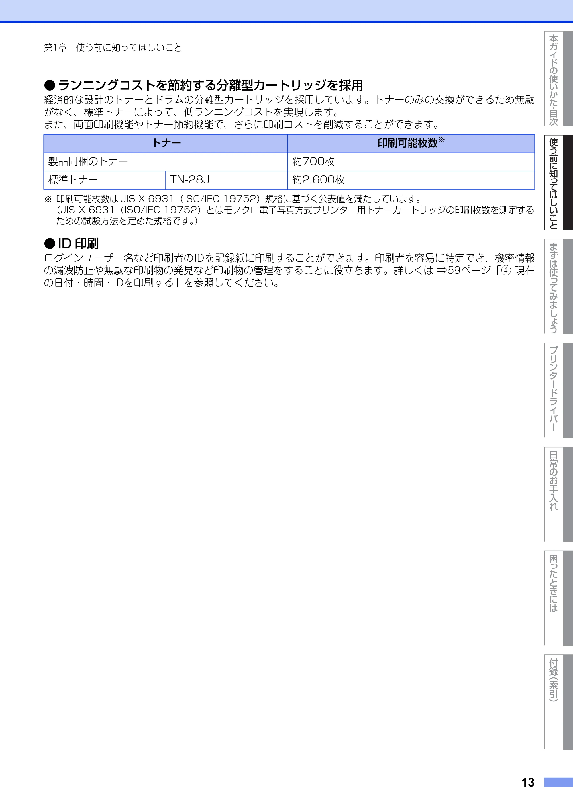 ブラザー HL-L2300 / HL-L2320D ユーザーズガイド — 原本ページ — 13ページ
