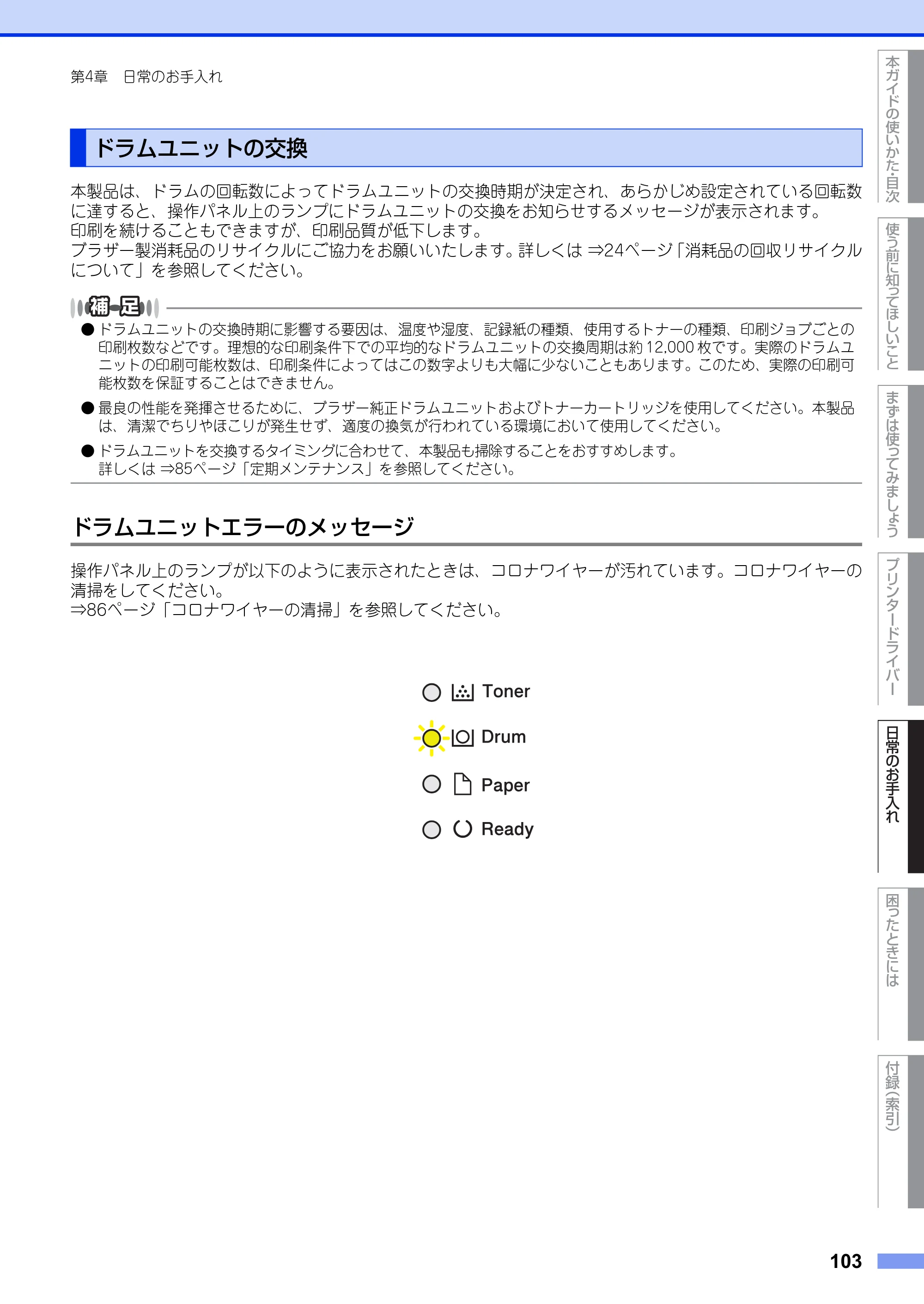 ブラザー HL-L2300 / HL-L2320D ユーザーズガイド — ドラムユニットの交換 — 原本ページ — 103ページ