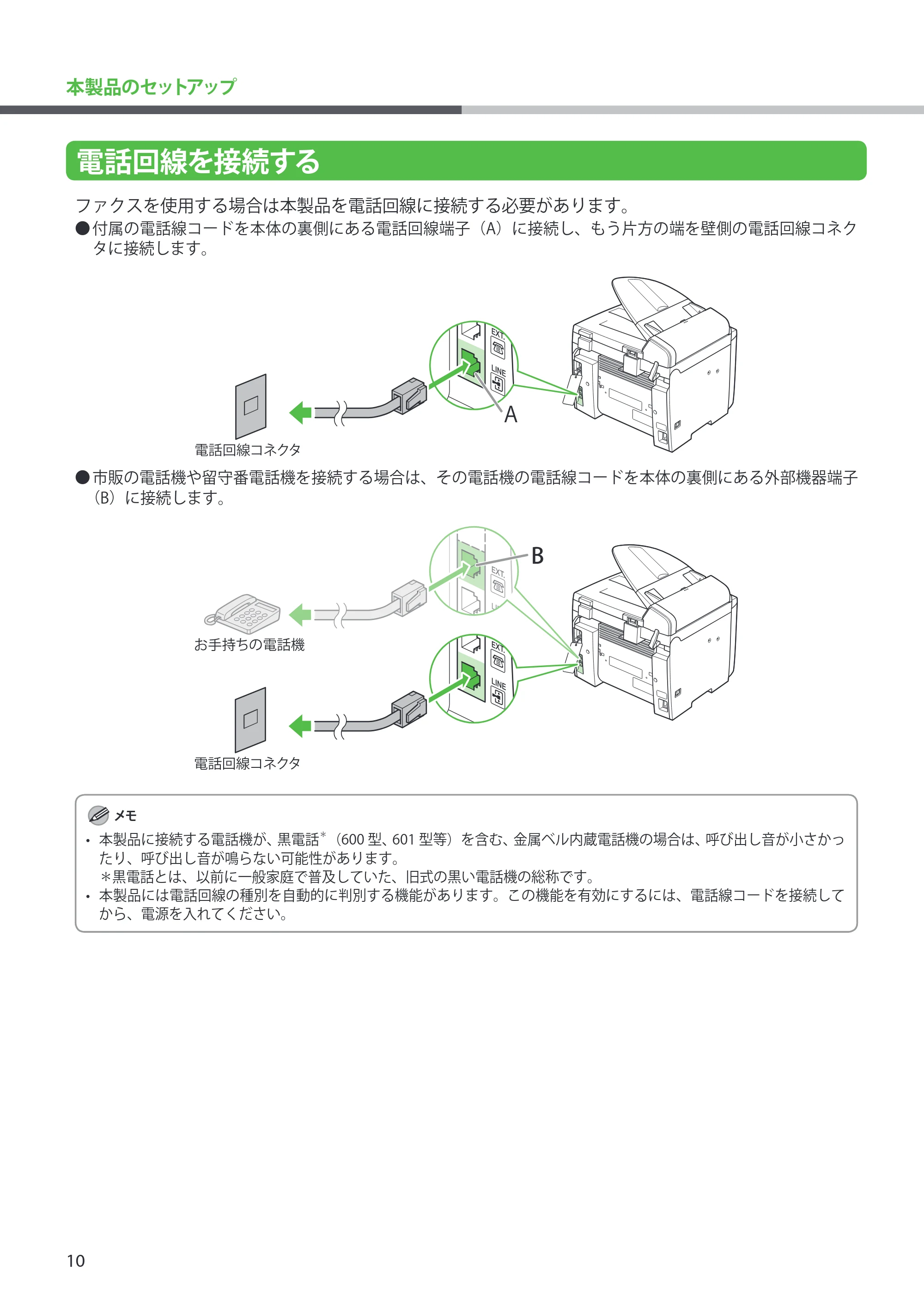 キヤノン MF4270 スタートアップガイド (PDF形式/7.57Mバイト) — 電話回線を接続する — 原本ページ — 12ページ