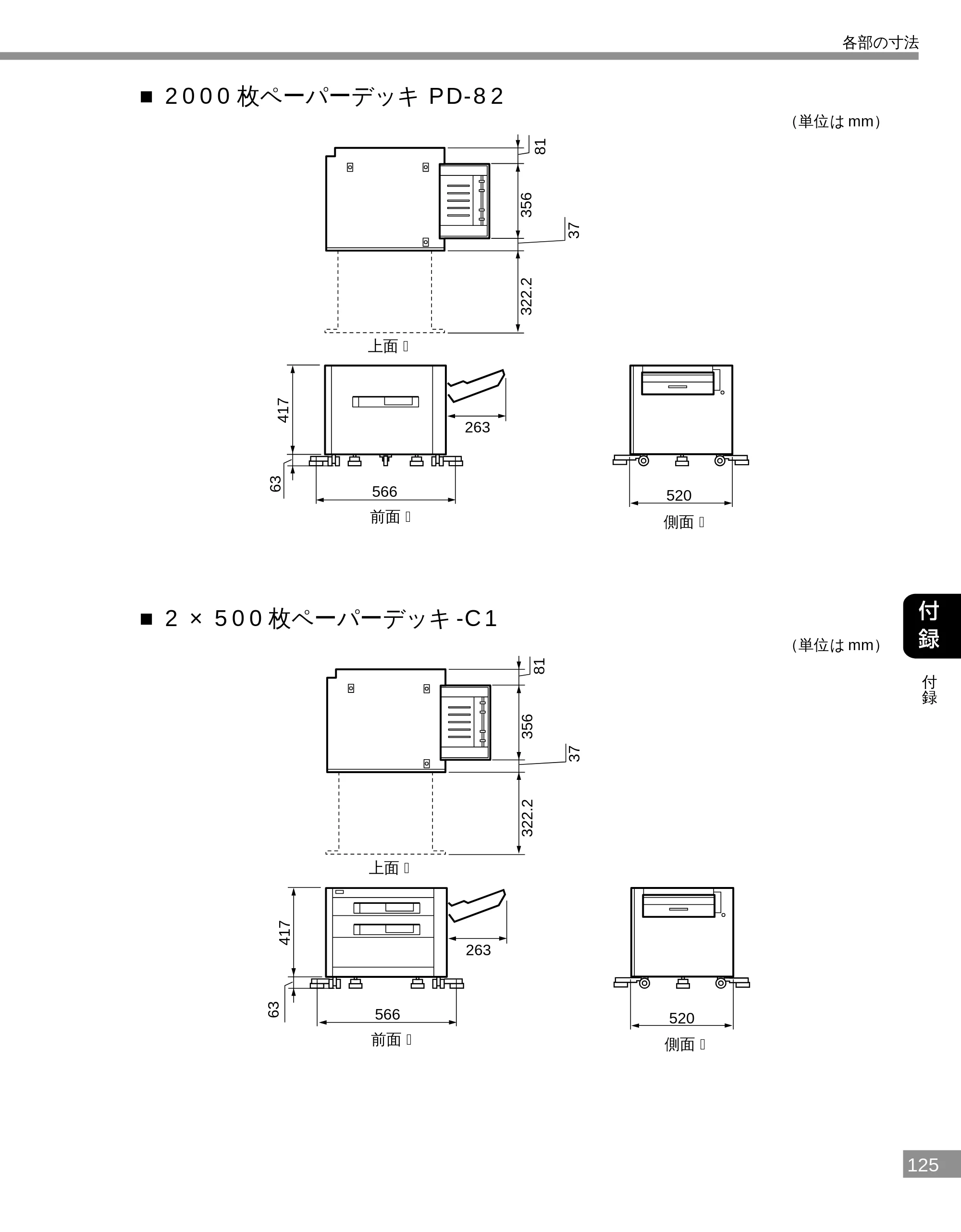 キヤノン LBP-2300 設置ガイド （PDF形式／3.17Mバイト） — ■2000 枚ペーパーデッキ PD-82 — 原本ページ — 124ページ