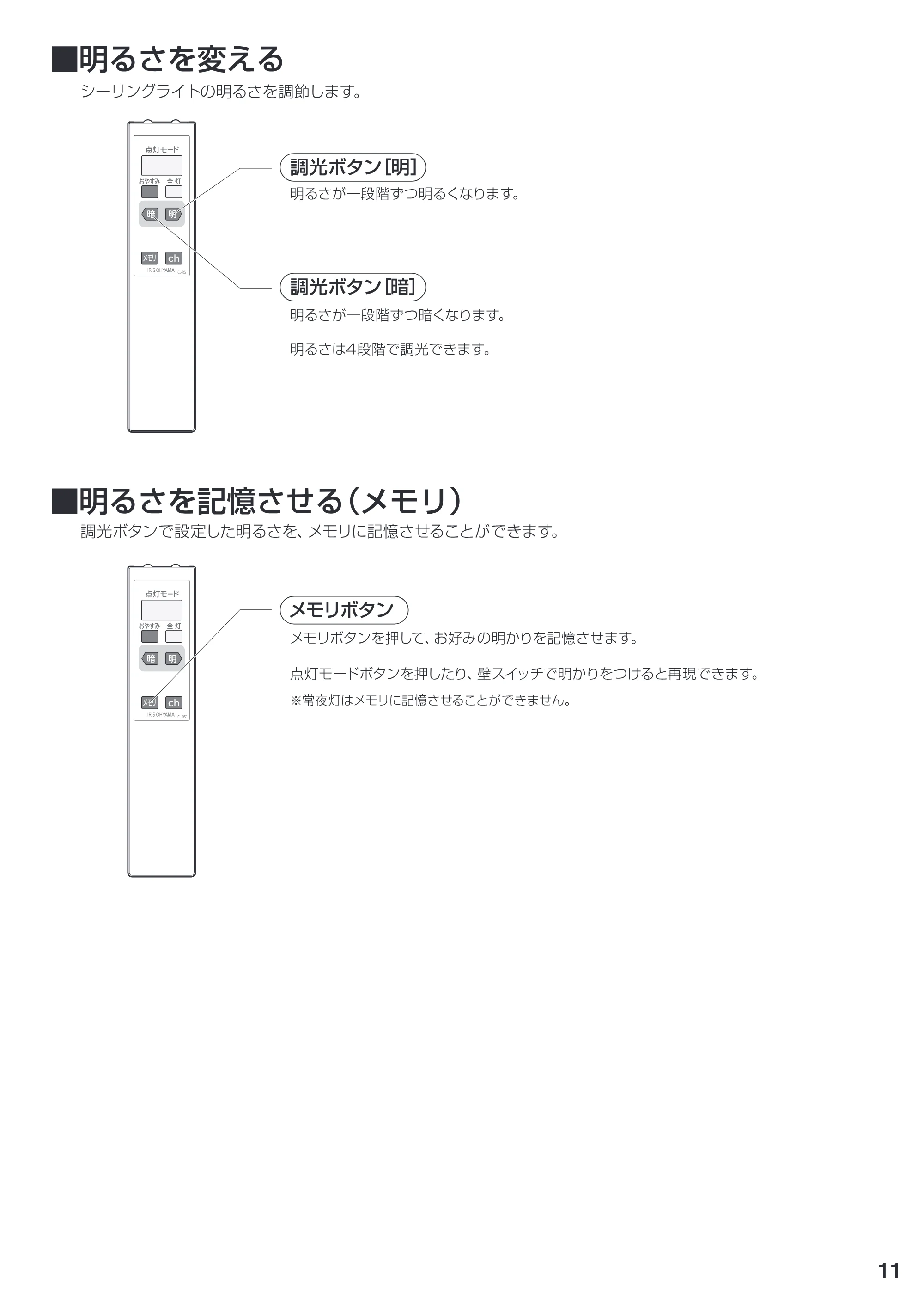 アイリスオーヤマ HS8N-W-C 取扱説明書 — 原本ページ — 11ページ