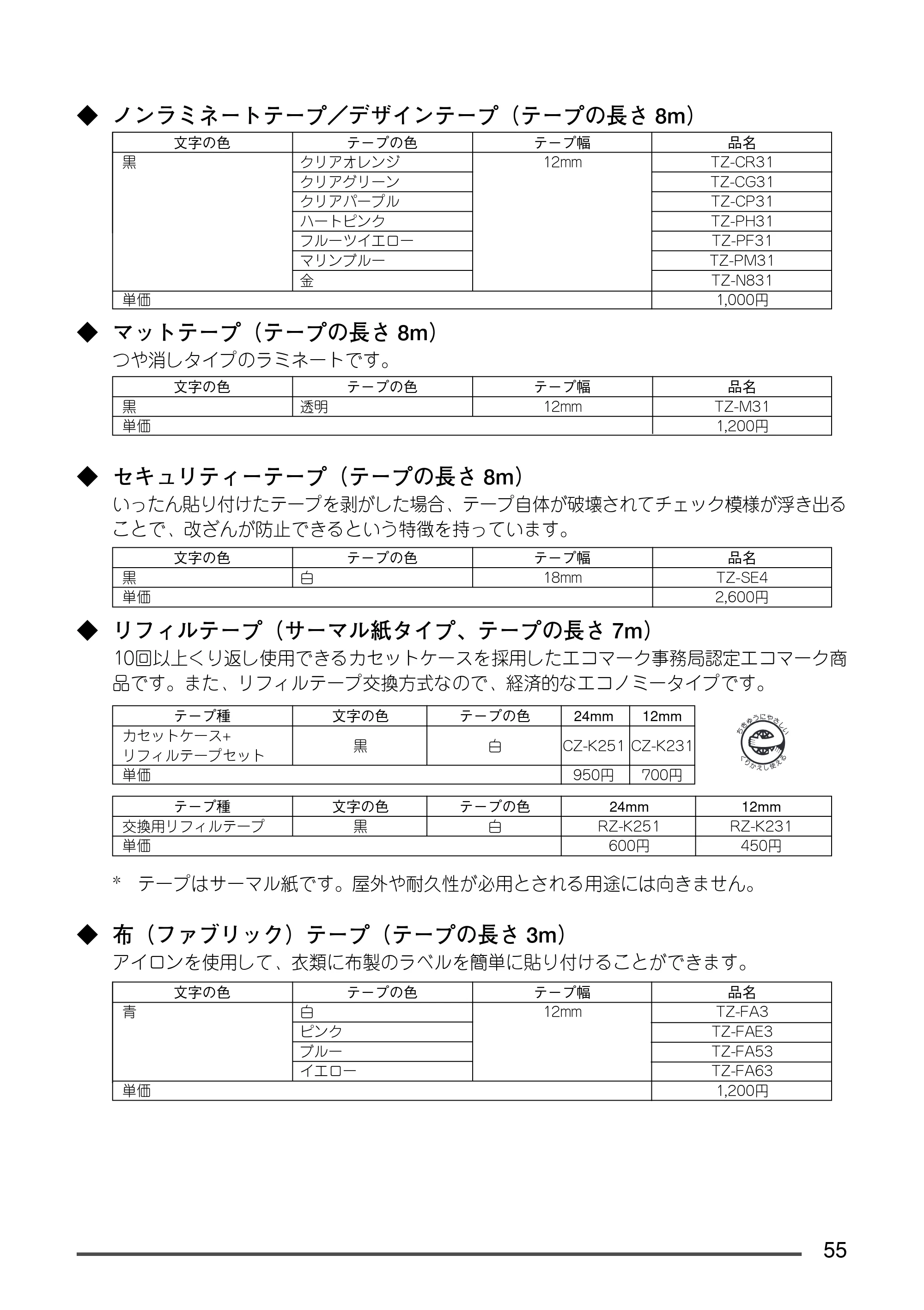 ブラザー PT-9300pc クイックリファレンスガイド — 原本ページ — 56ページ
