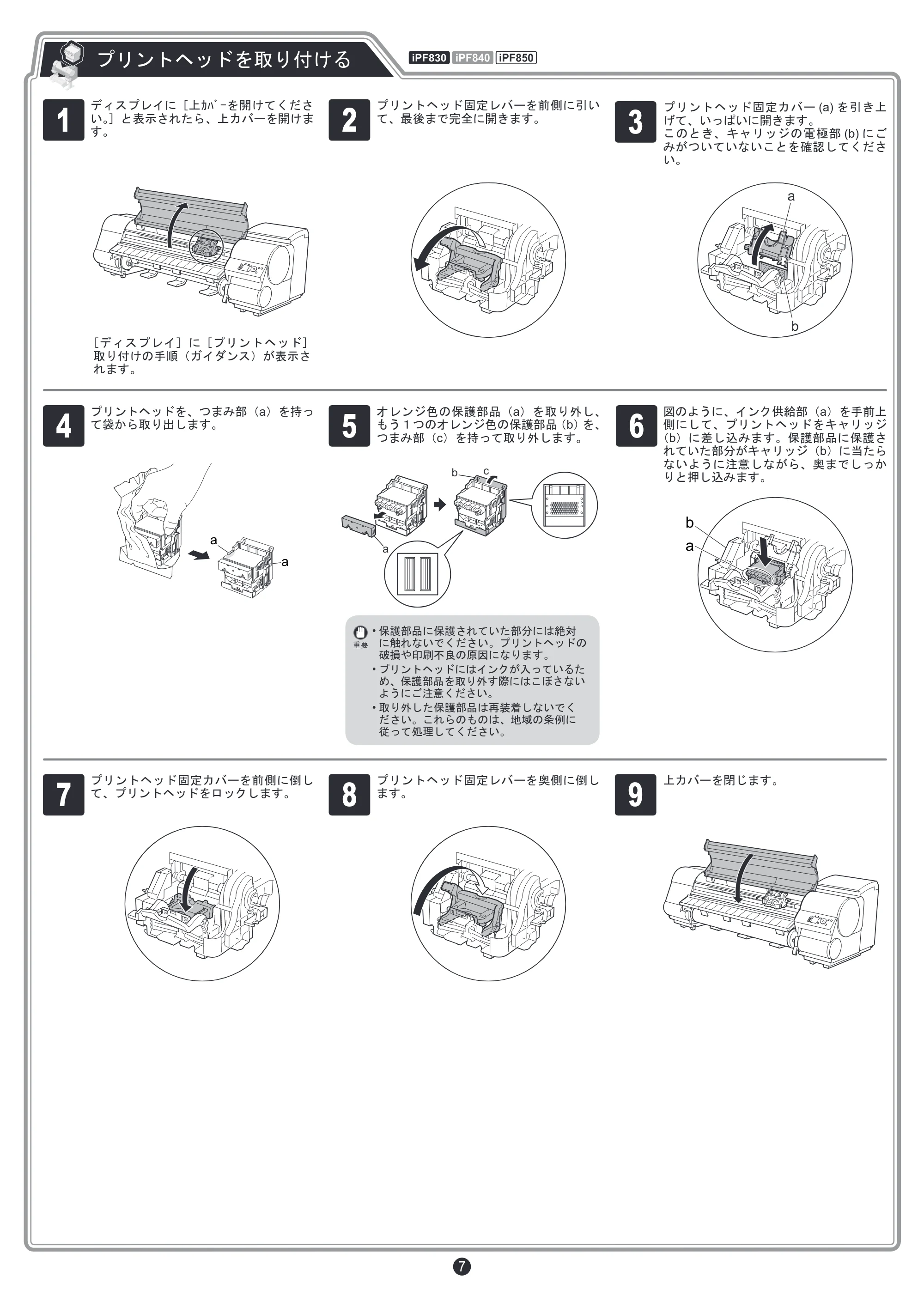 キヤノン iPF830/840/850 iPF830／iPF840／iPF850 セットアップガイド（PDF：5.56MB） — 原本ページ — 7ページ