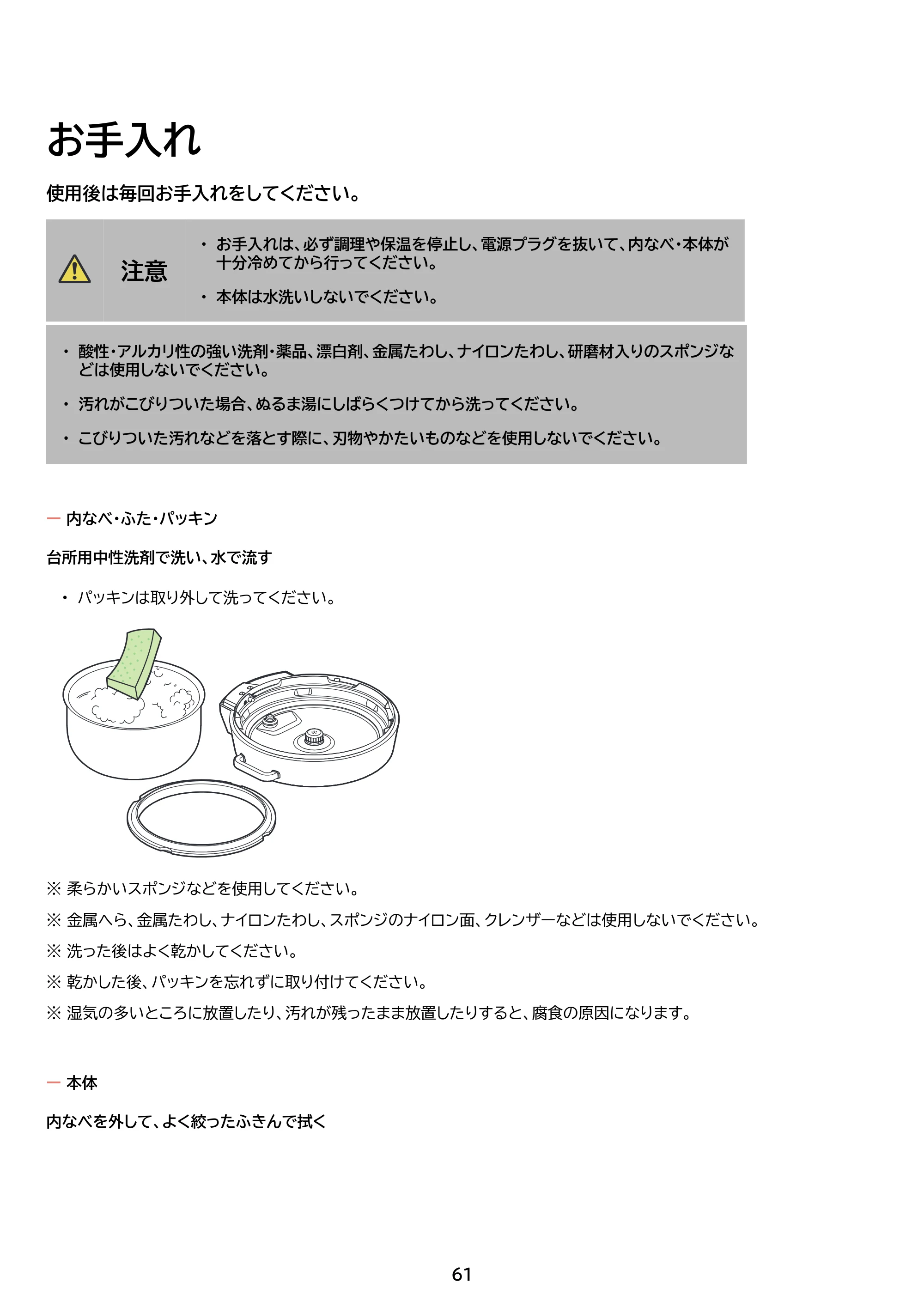 アイリスオーヤマ PC-MB3 取扱説明書 — 原本ページ — 61ページ