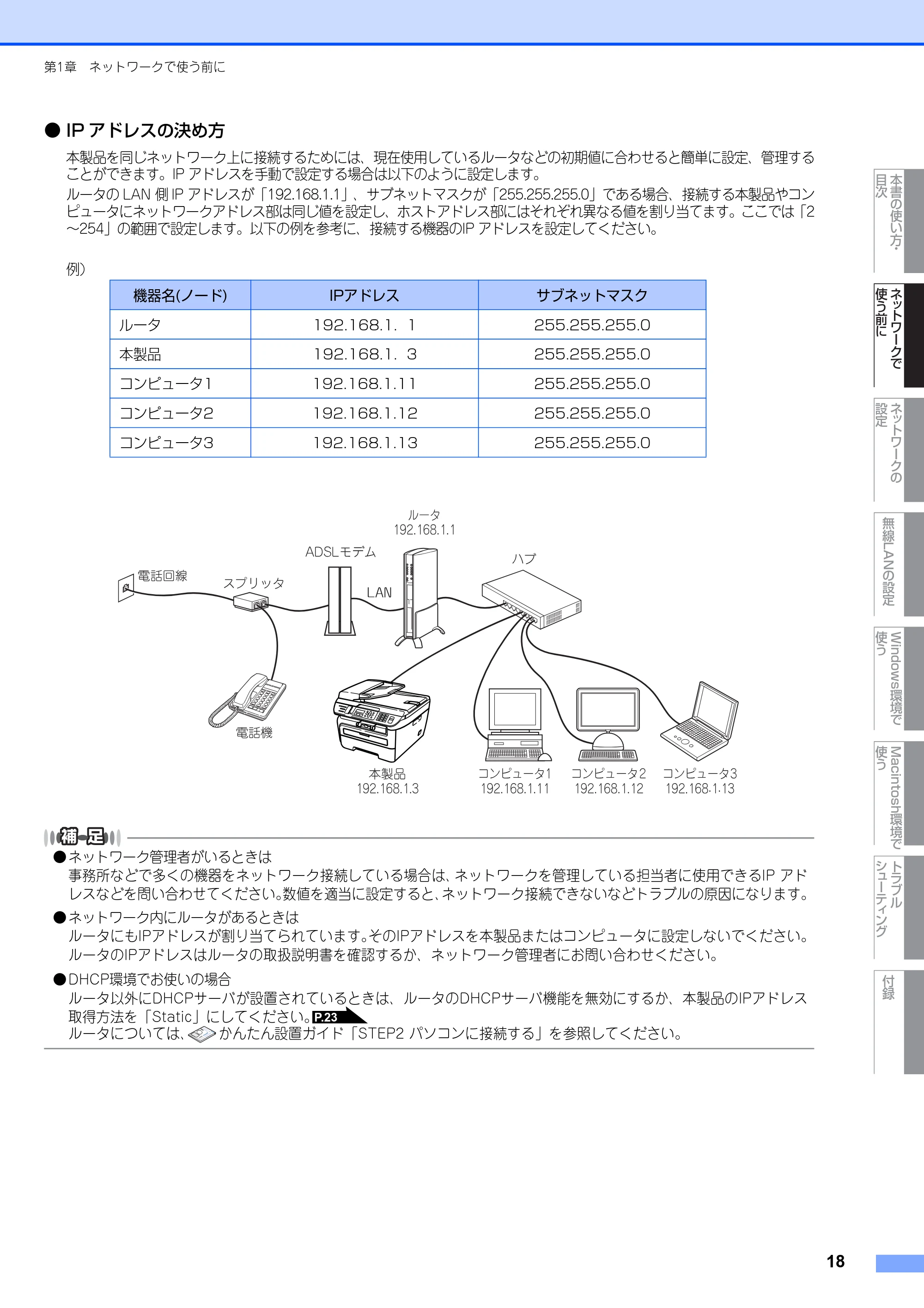 ブラザー MFC-7840W ネットワーク取扱説明書 — 原本ページ — 19ページ