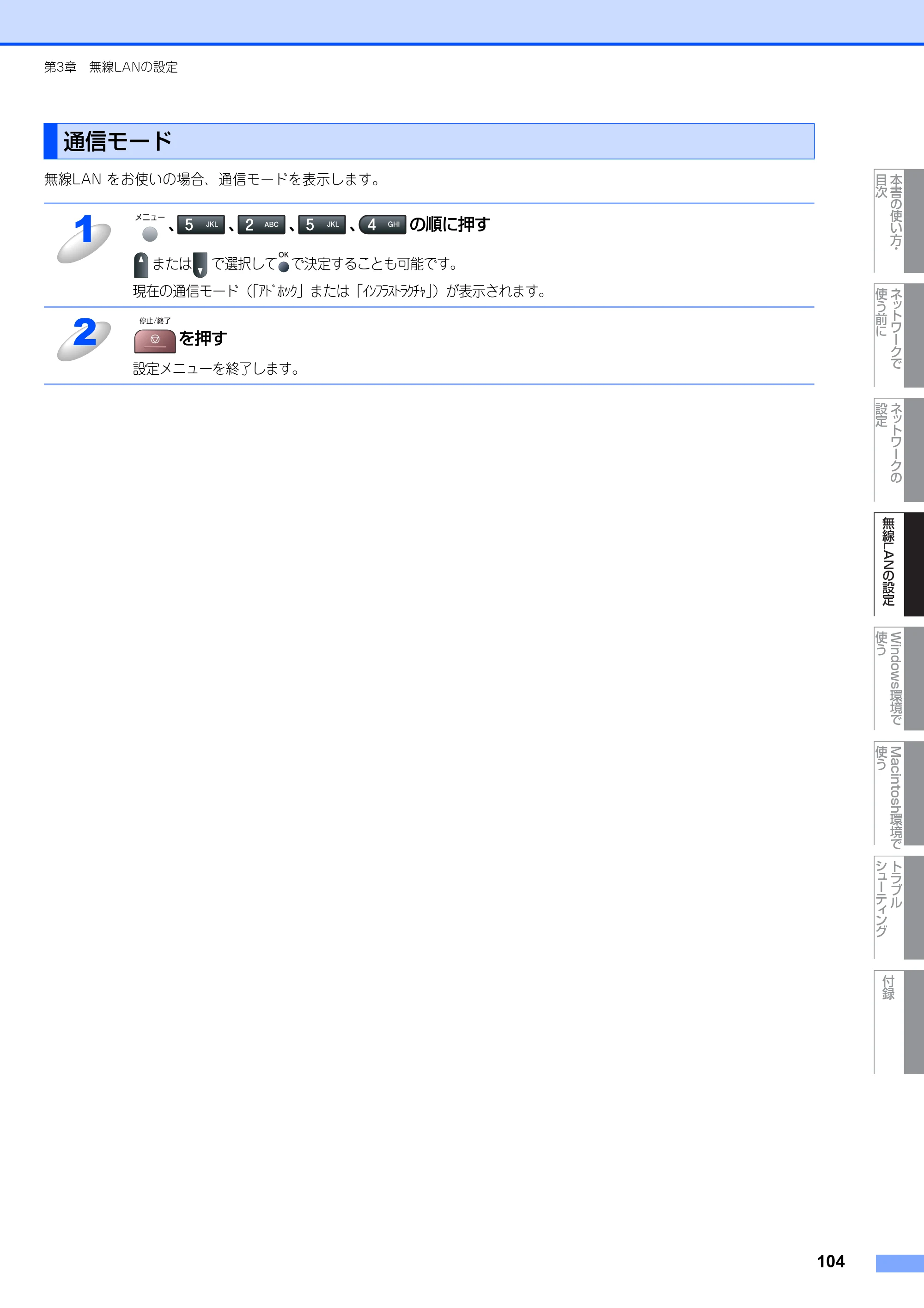 ブラザー MFC-7840W ネットワーク取扱説明書 — 通信モード — 原本ページ — 105ページ