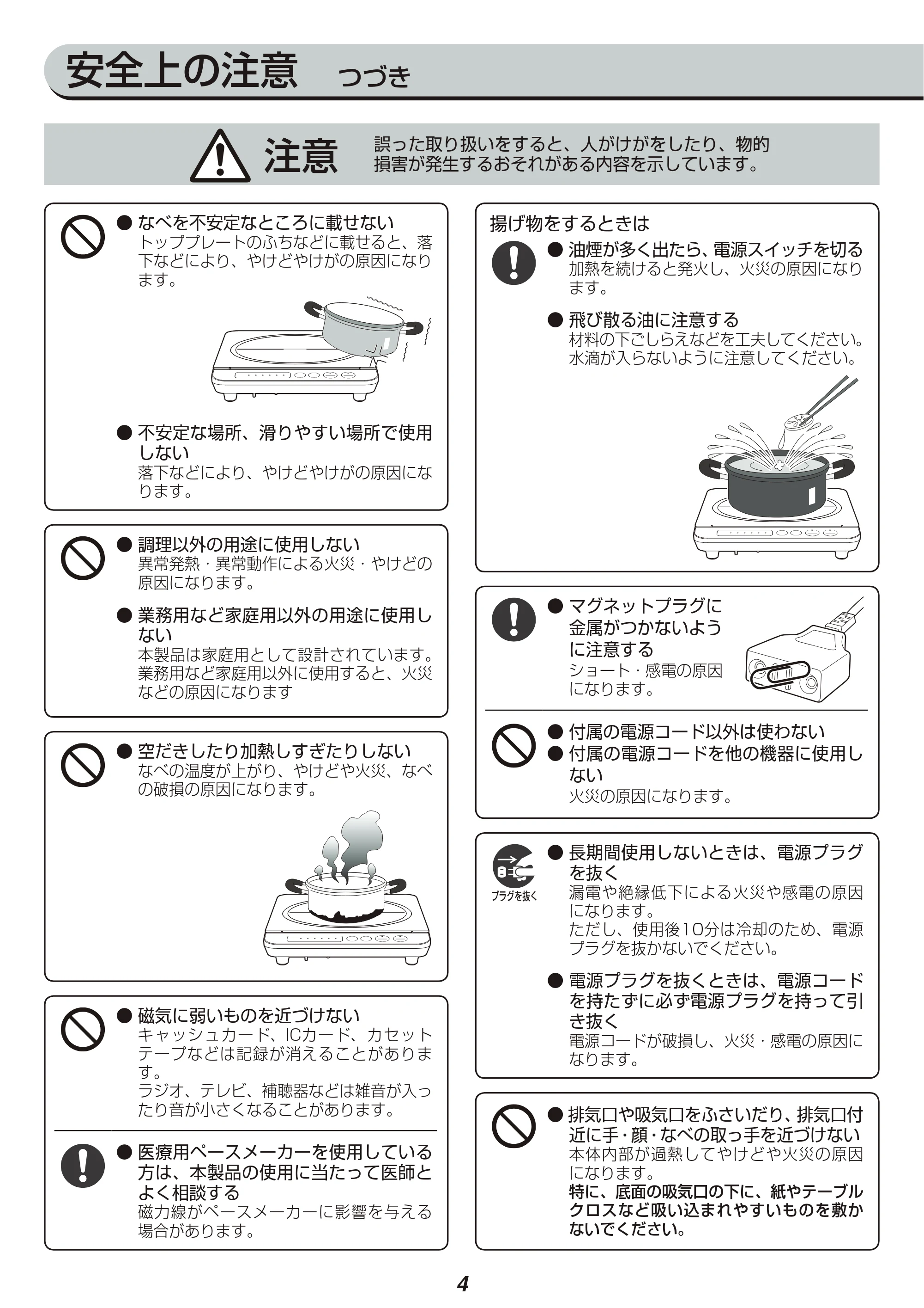 アイリスオーヤマ IHK-TK5 取扱説明書 — 原本ページ — 4ページ