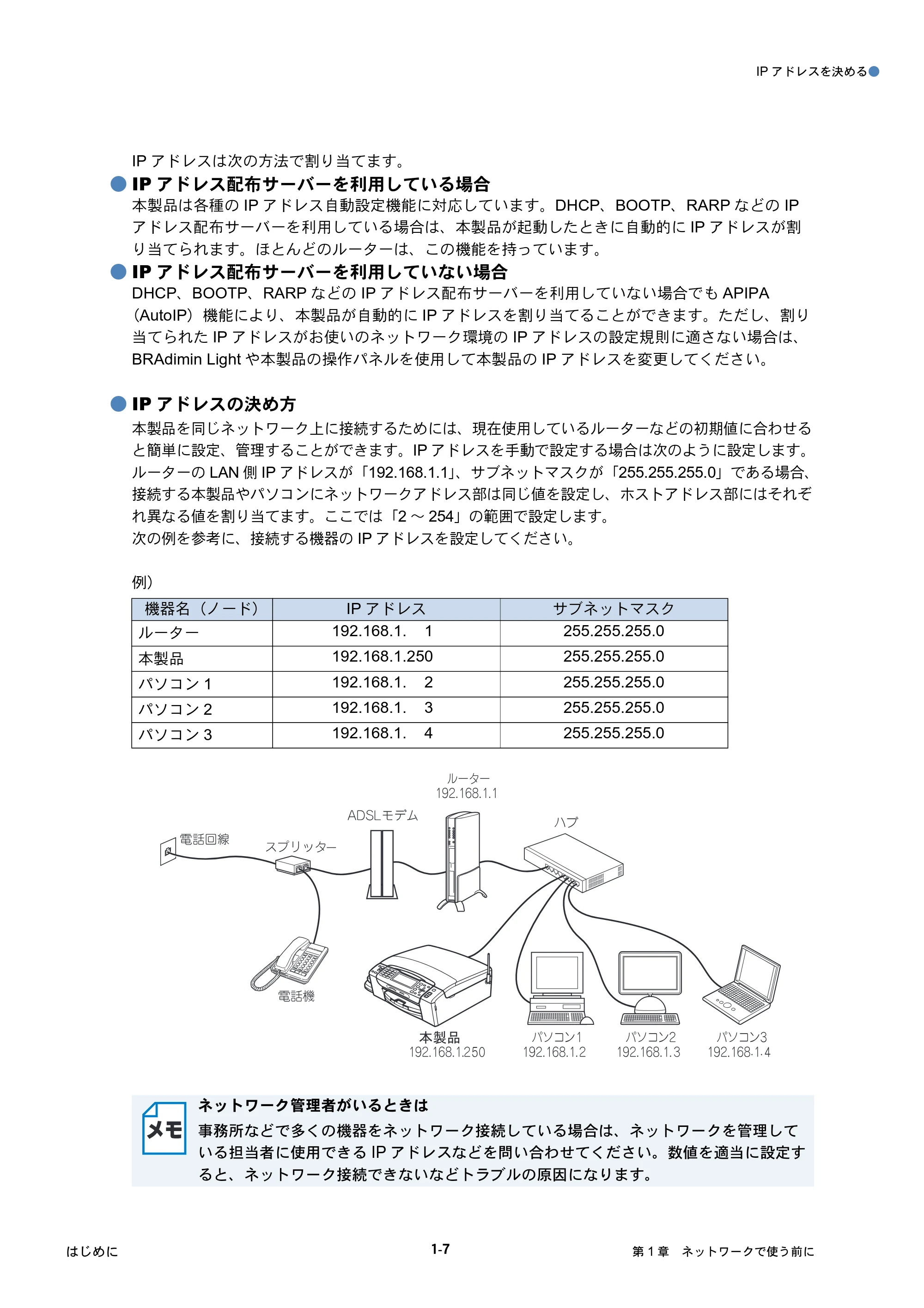 ブラザー DCP-390CN / DCP-595CN / MFC-495CN ユーザーズガイド ～ネットワーク設定編～ — 原本ページ — 20ページ