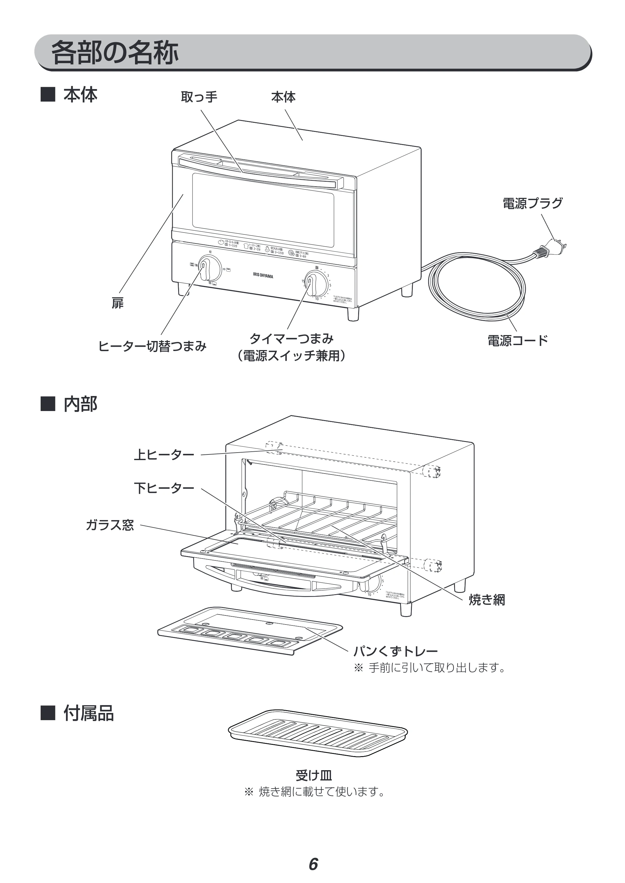 アイリスオーヤマ EOT-012 取扱説明書 — 原本ページ — 6ページ