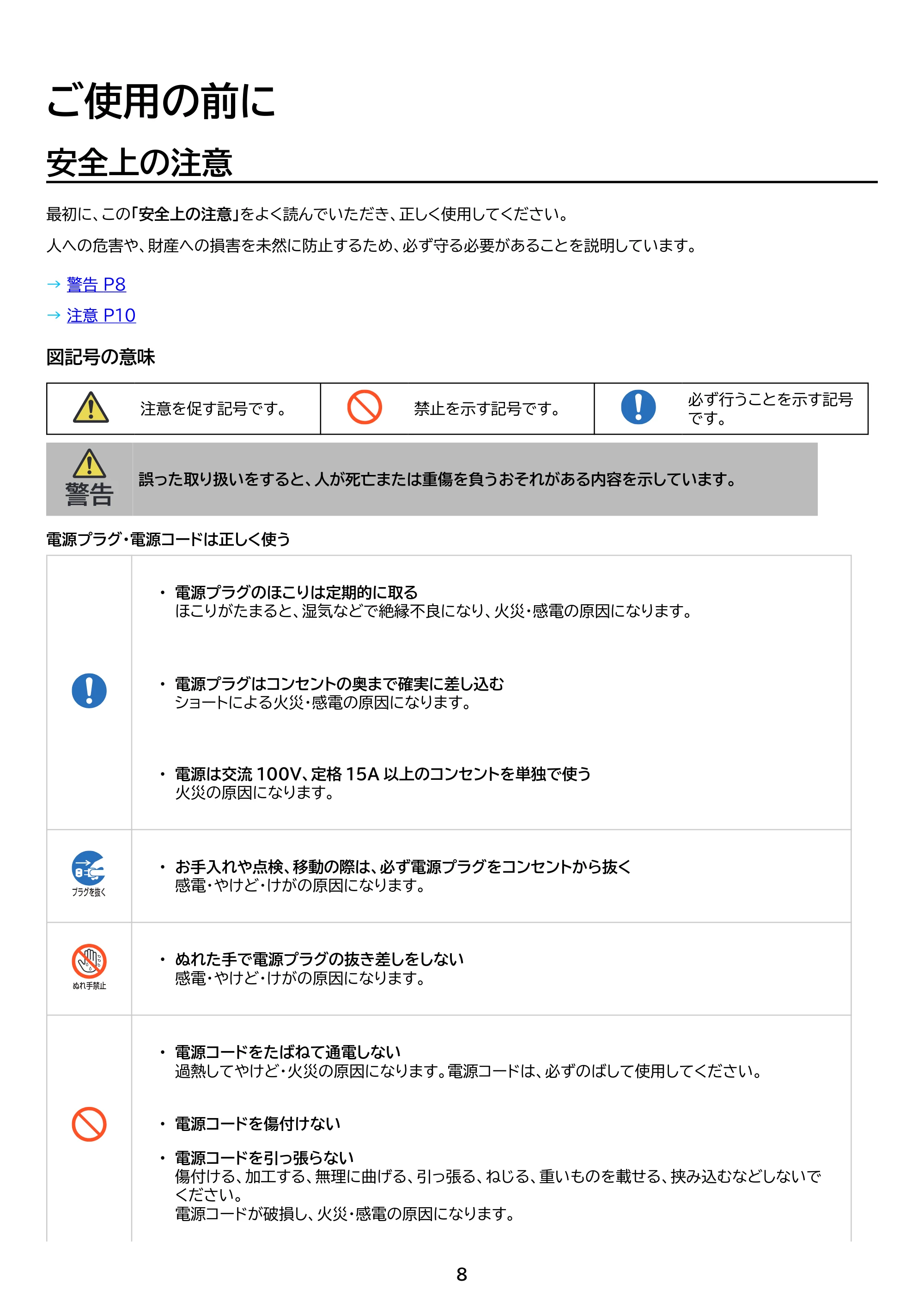 アイリスオーヤマ ITW-80A01 取扱説明書 — 原本ページ — 8ページ