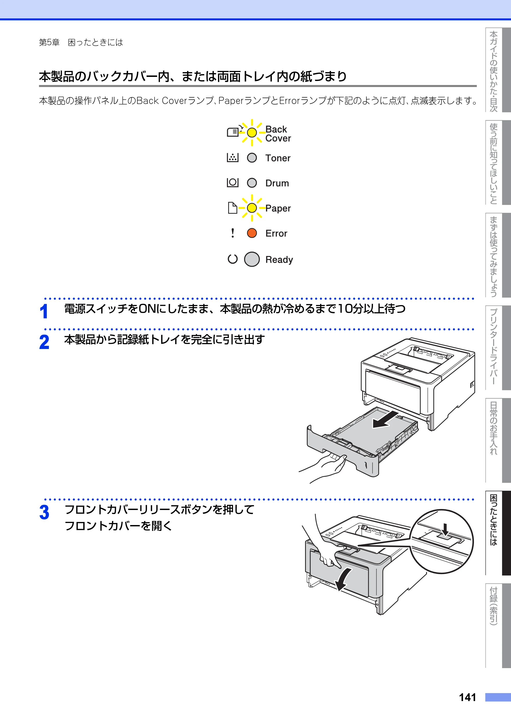 ブラザー HL-5440D / HL-5450DN ユーザーズガイド — 原本ページ — 141ページ