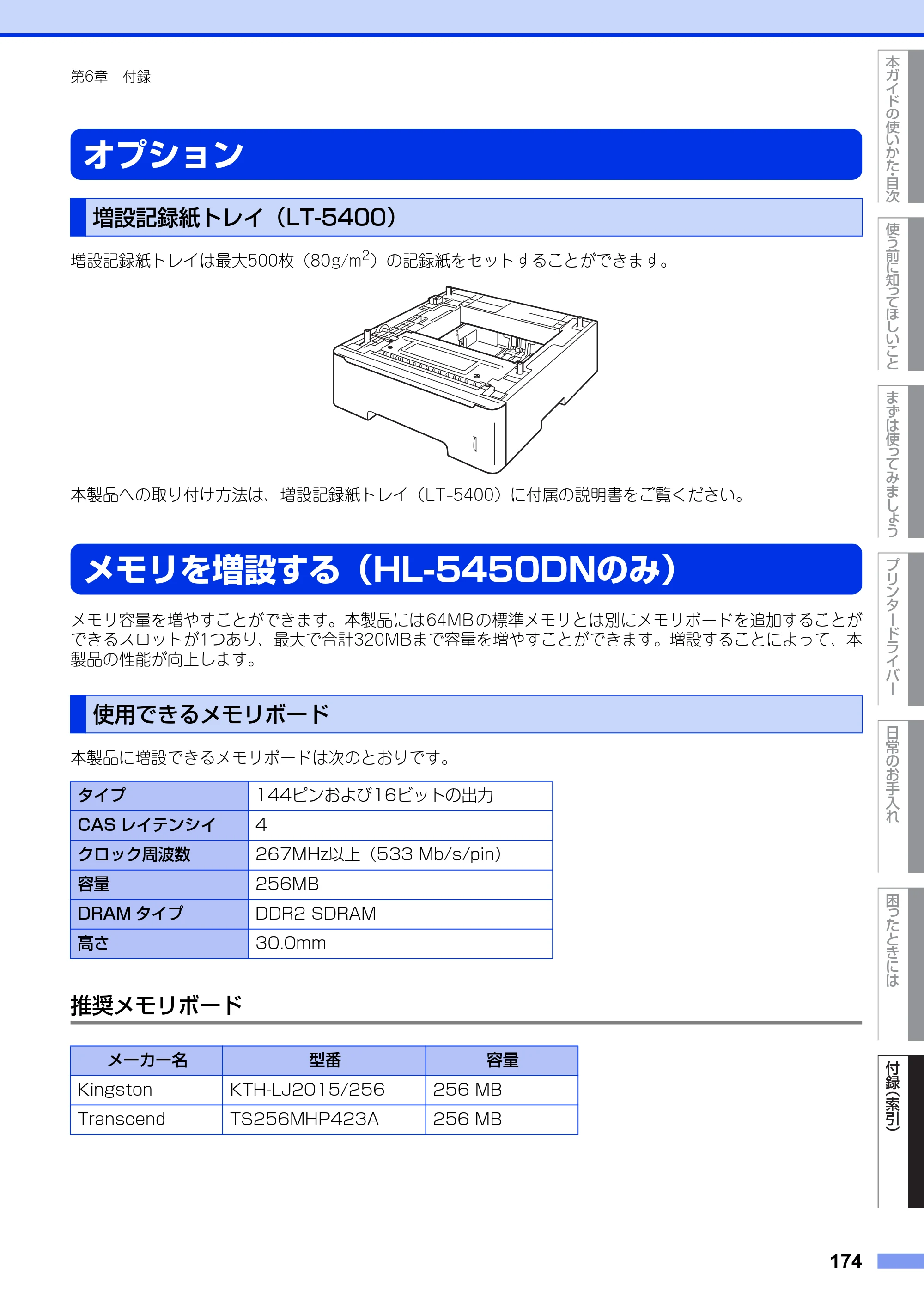 ブラザー HL-5440D / HL-5450DN ユーザーズガイド — オプション — 原本ページ — 174ページ