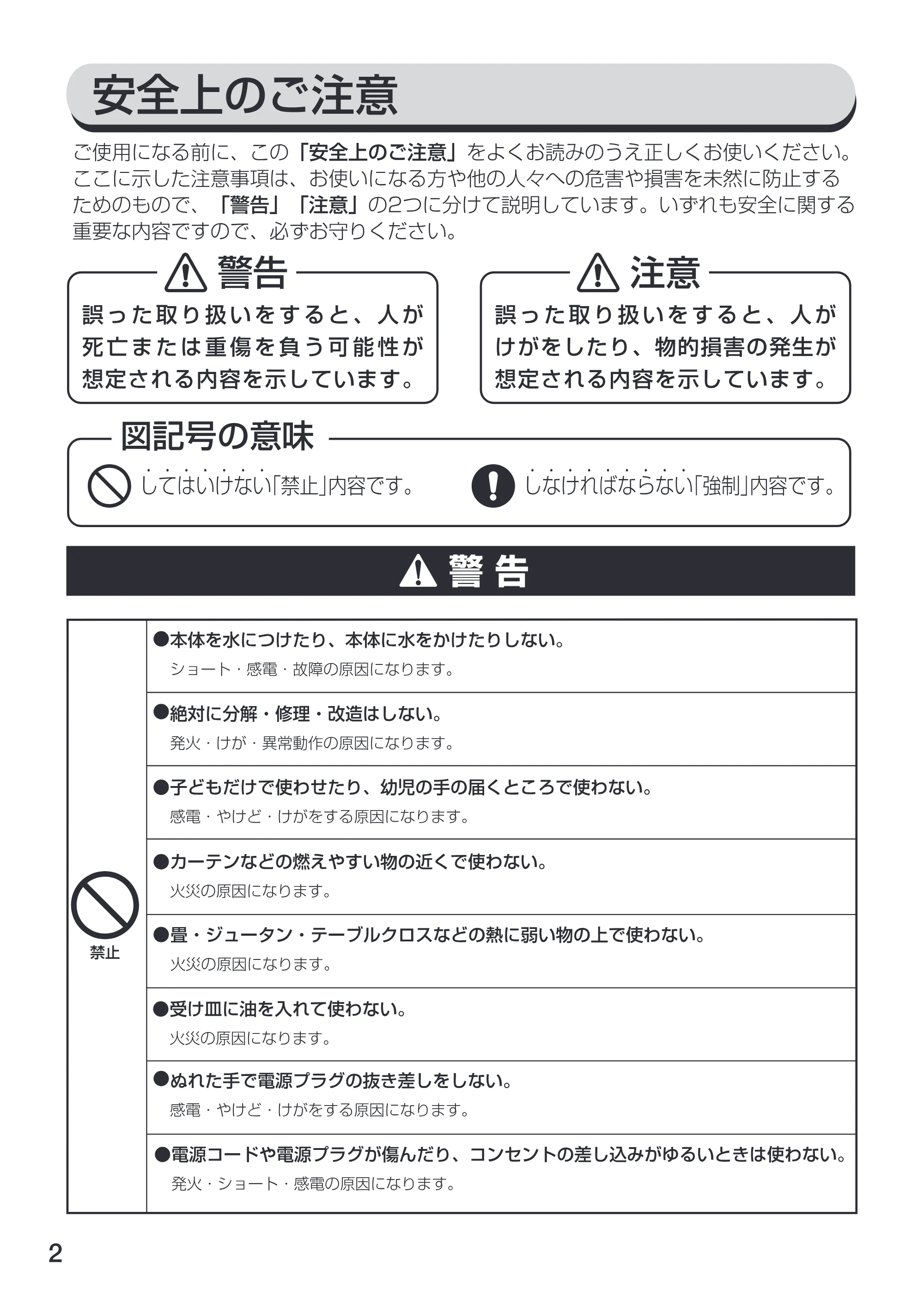 アイリスオーヤマ EOT-100 取扱説明書 — 原本ページ — 2ページ