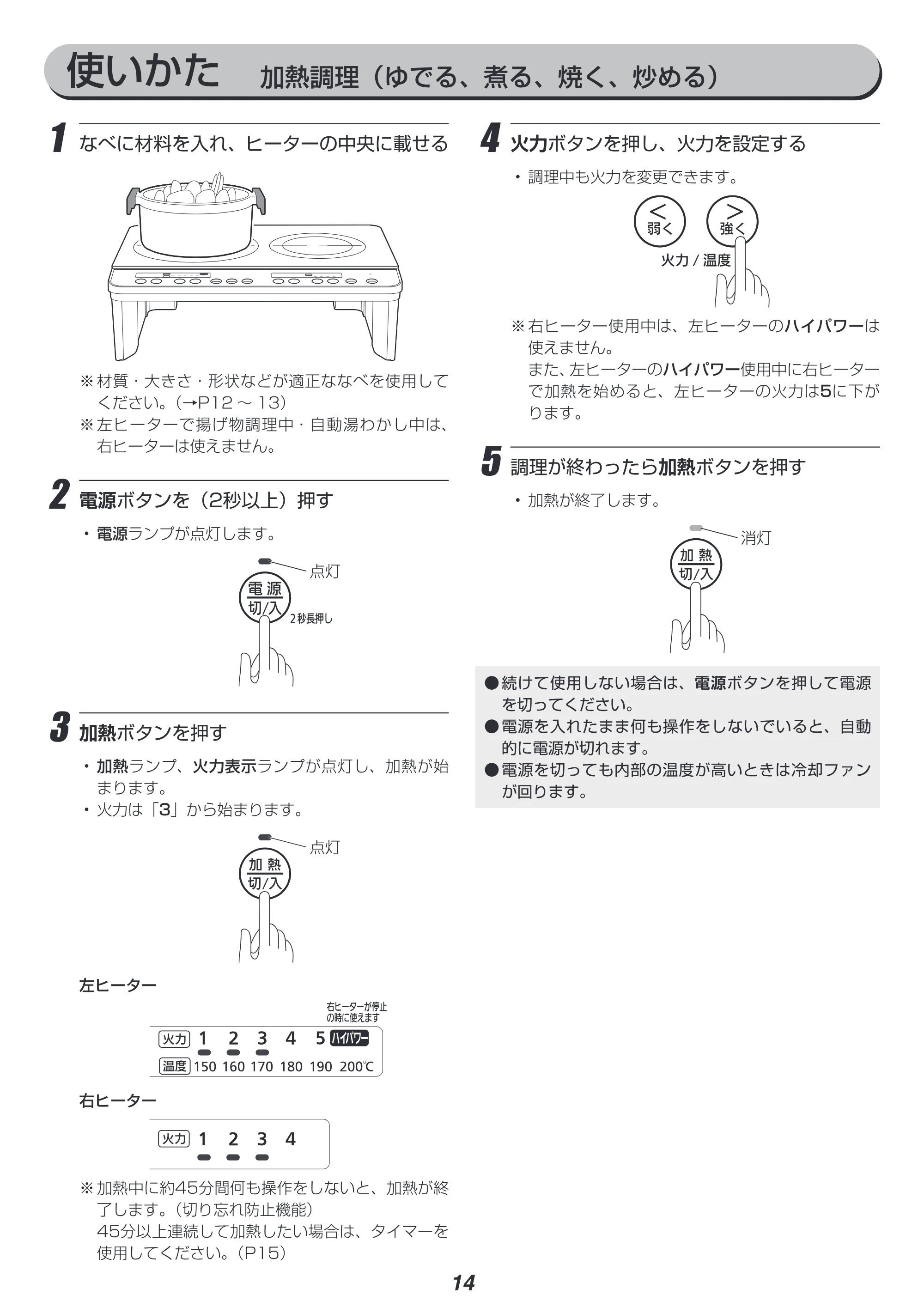 アイリスオーヤマ IHK-W13S 取扱説明書 — 原本ページ — 14ページ