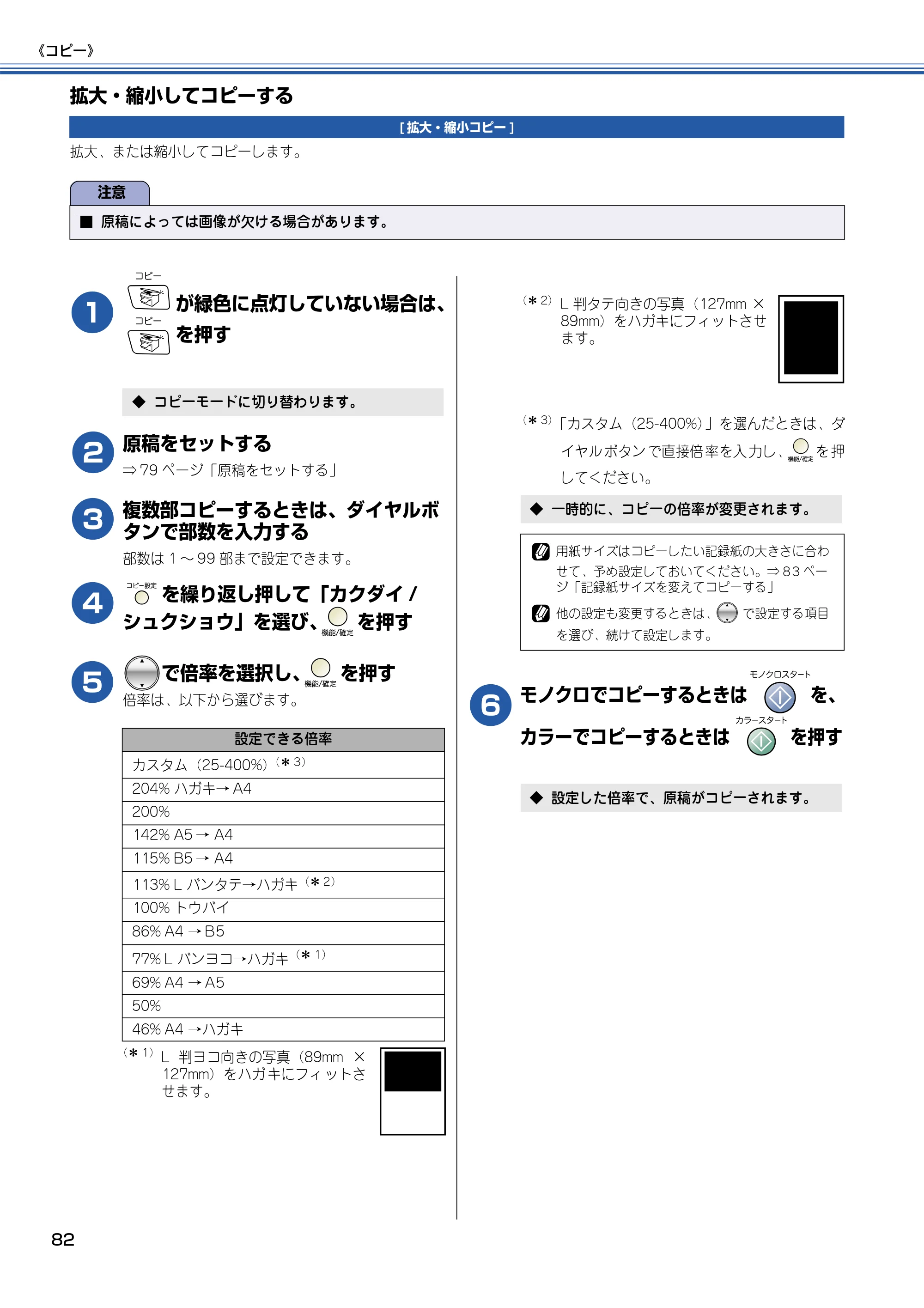 ブラザー MFC-425CN 取扱説明書（本体） — 拡大・縮小してコピーする — 原本ページ — 83ページ