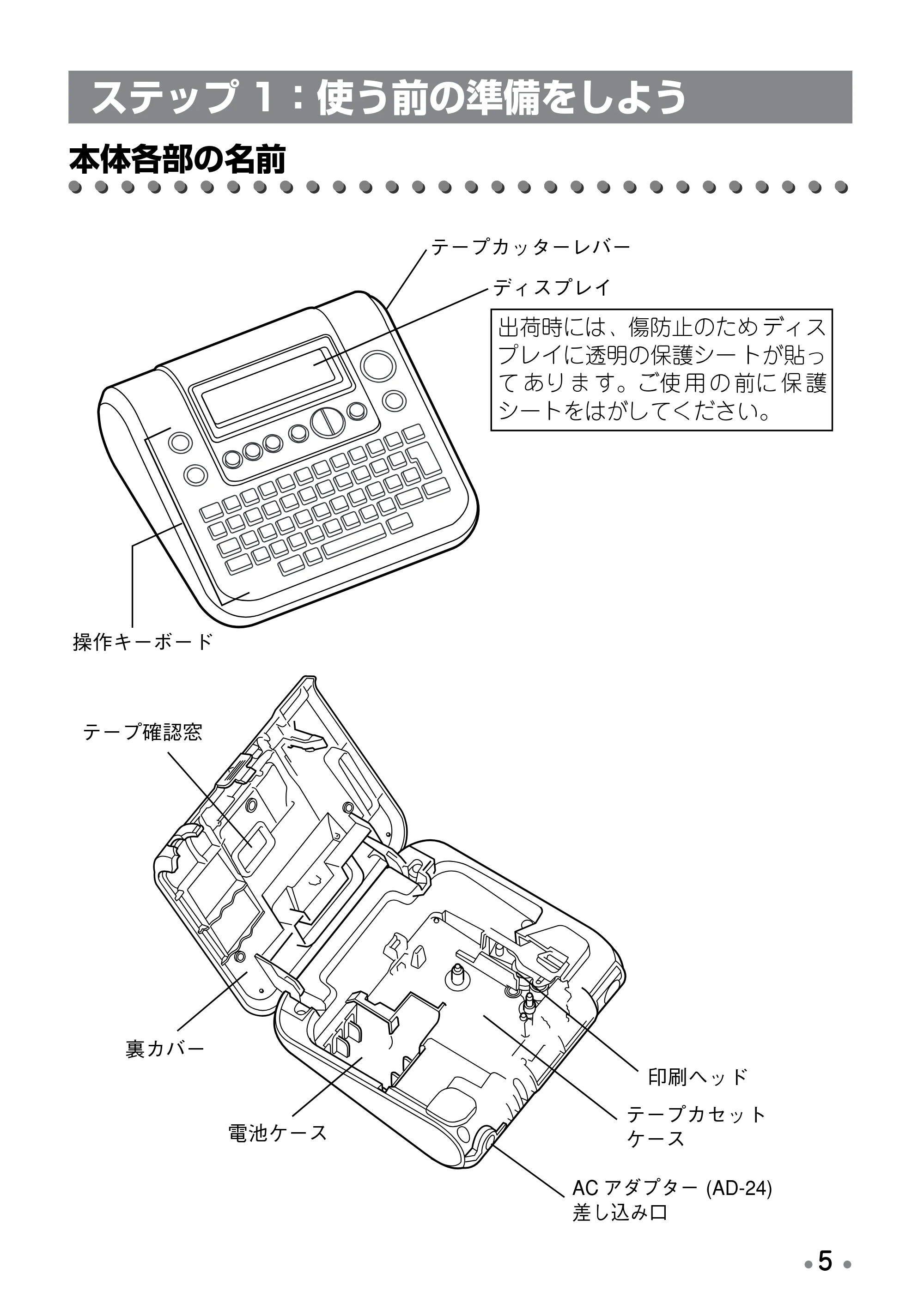 ブラザー PT-12 取扱説明書 (ユーザーズガイド) — 原本ページ — 7ページ
