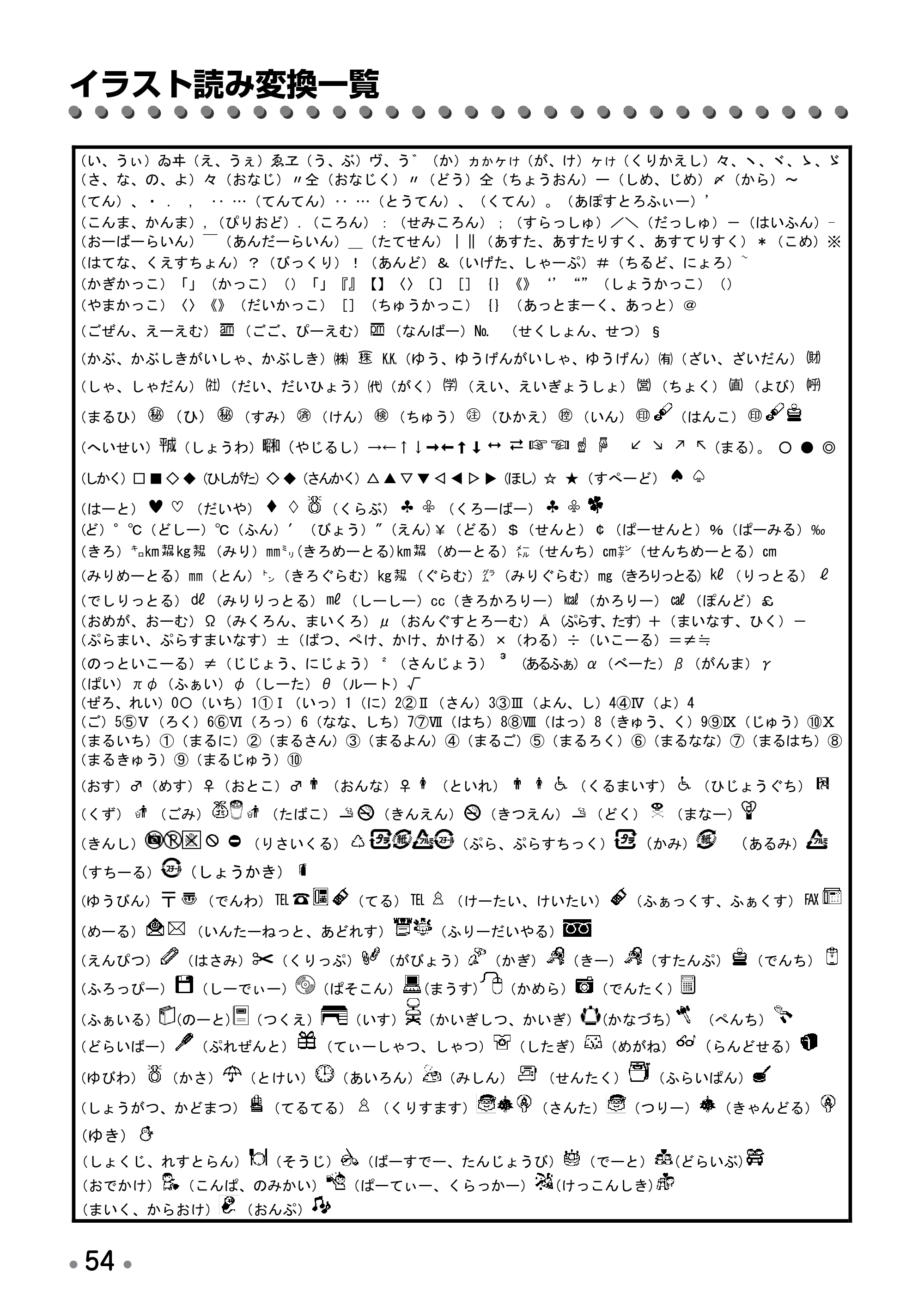 ブラザー PT-12 取扱説明書 (ユーザーズガイド) — ローマ字変換一覧 — 原本ページ — 56ページ