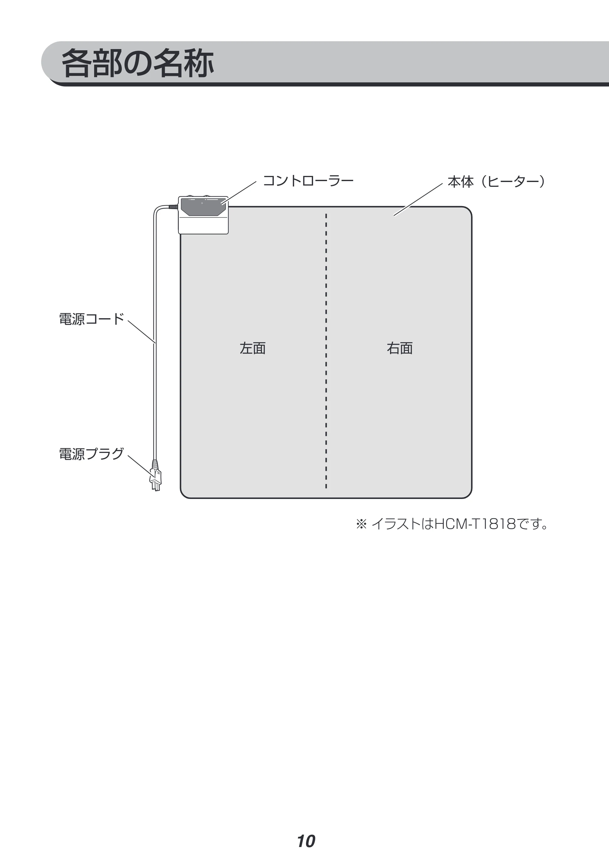 アイリスオーヤマ HCM-T2420 取扱説明書 — 原本ページ — 10ページ