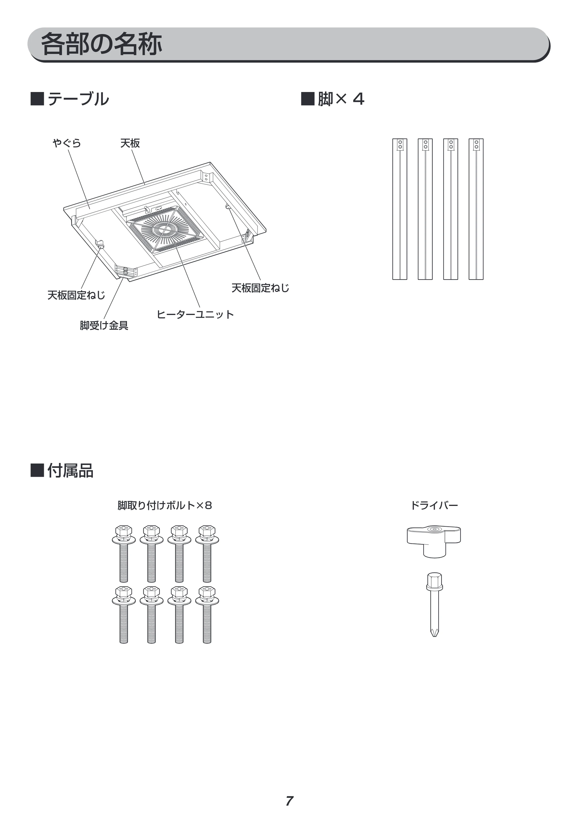 アイリスオーヤマ IKT-HA0860MBR 取扱説明書 — 原本ページ — 7ページ