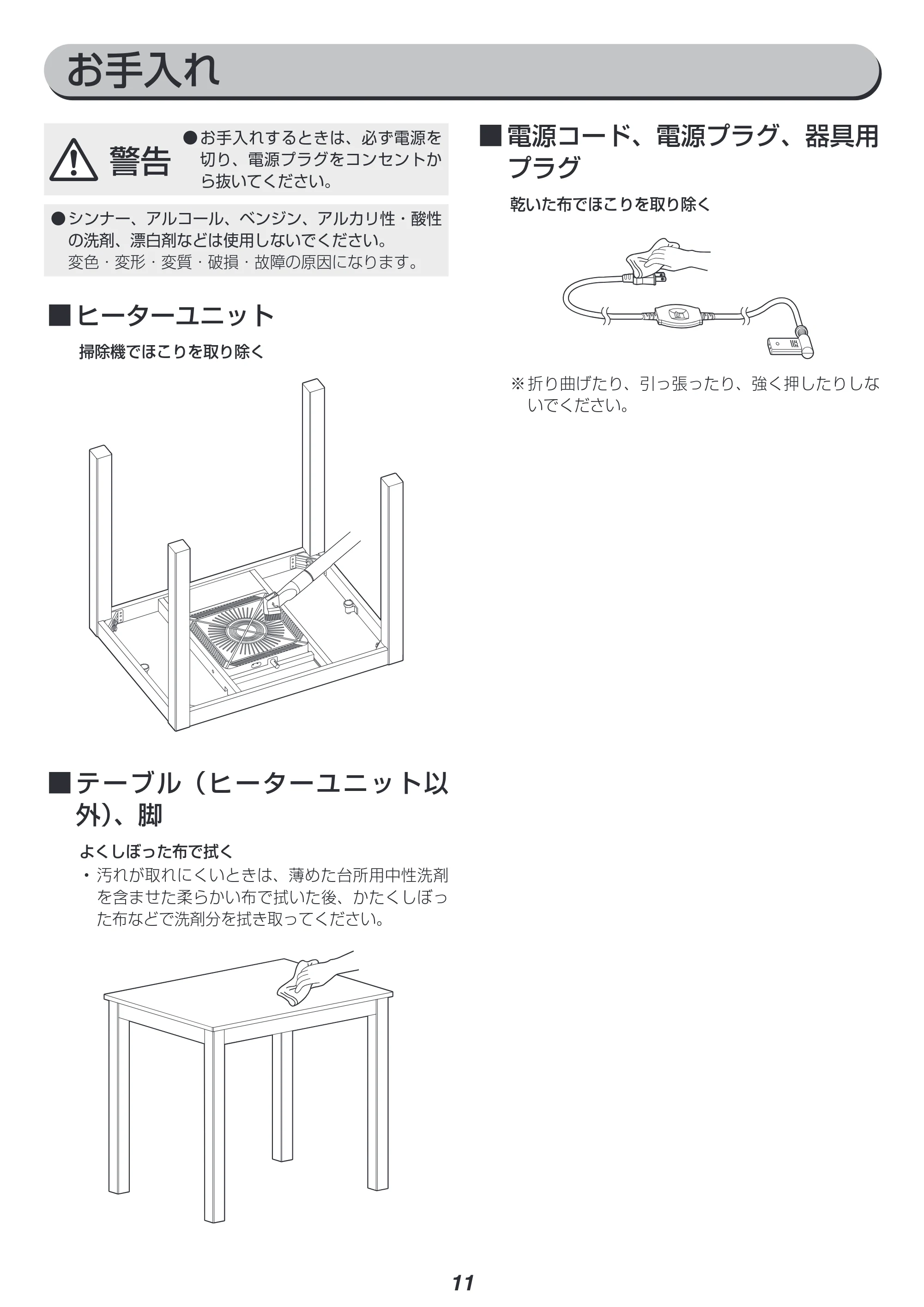 アイリスオーヤマ IKT-HA0860MBR 取扱説明書 — 原本ページ — 11ページ
