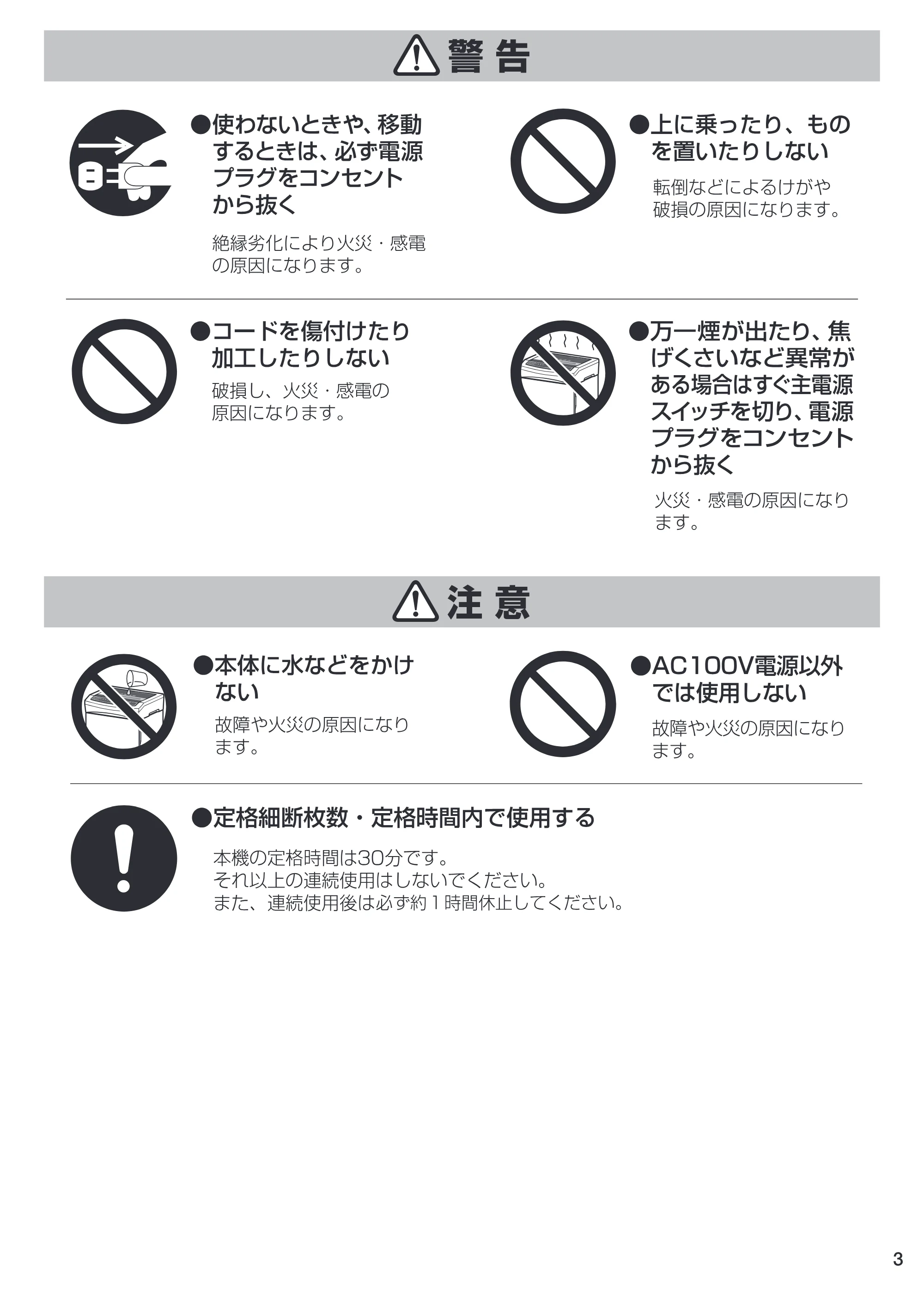アイリスオーヤマ OF318H 取扱説明書 — 原本ページ — 3ページ
