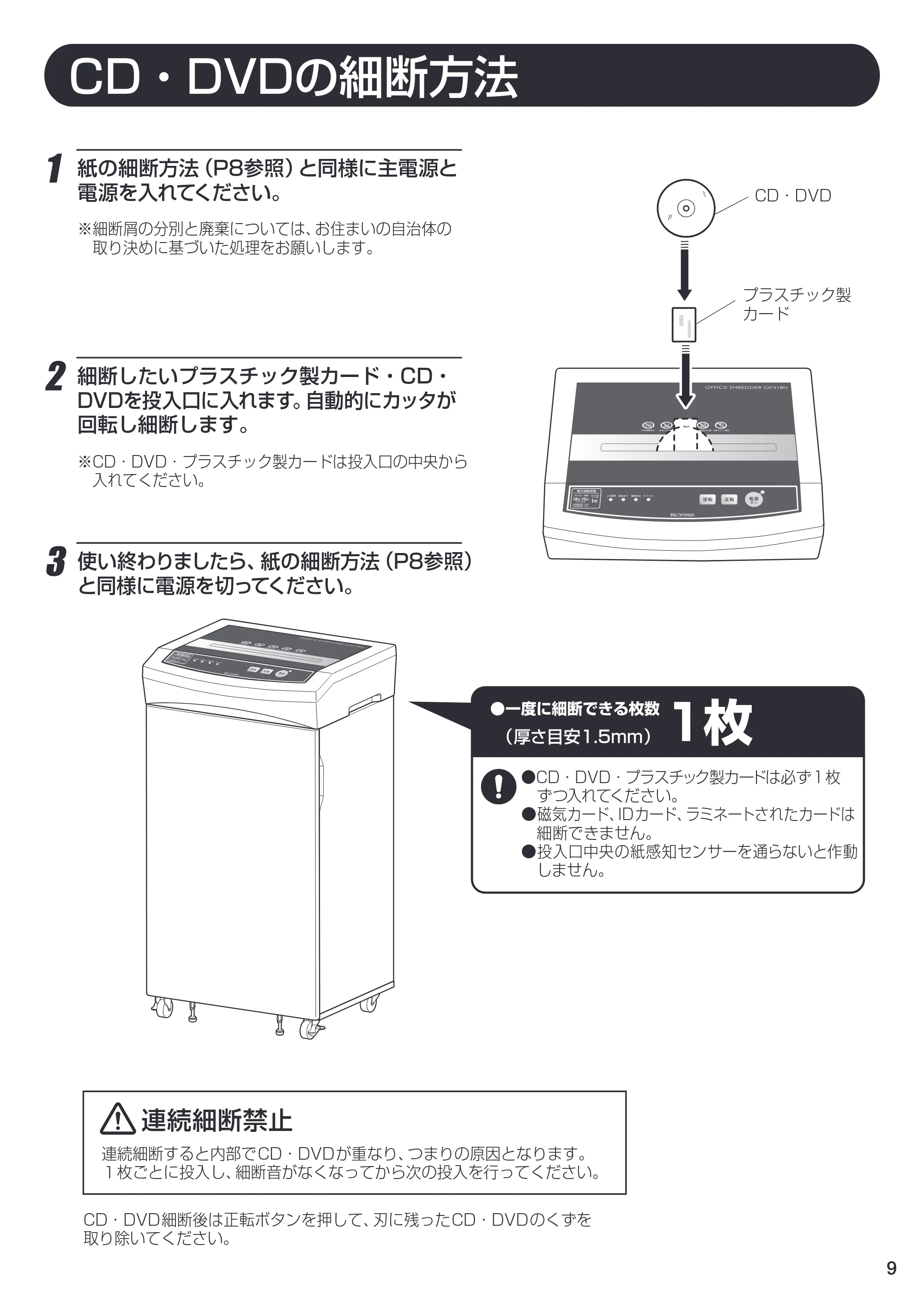 アイリスオーヤマ OF318H 取扱説明書 — 原本ページ — 9ページ