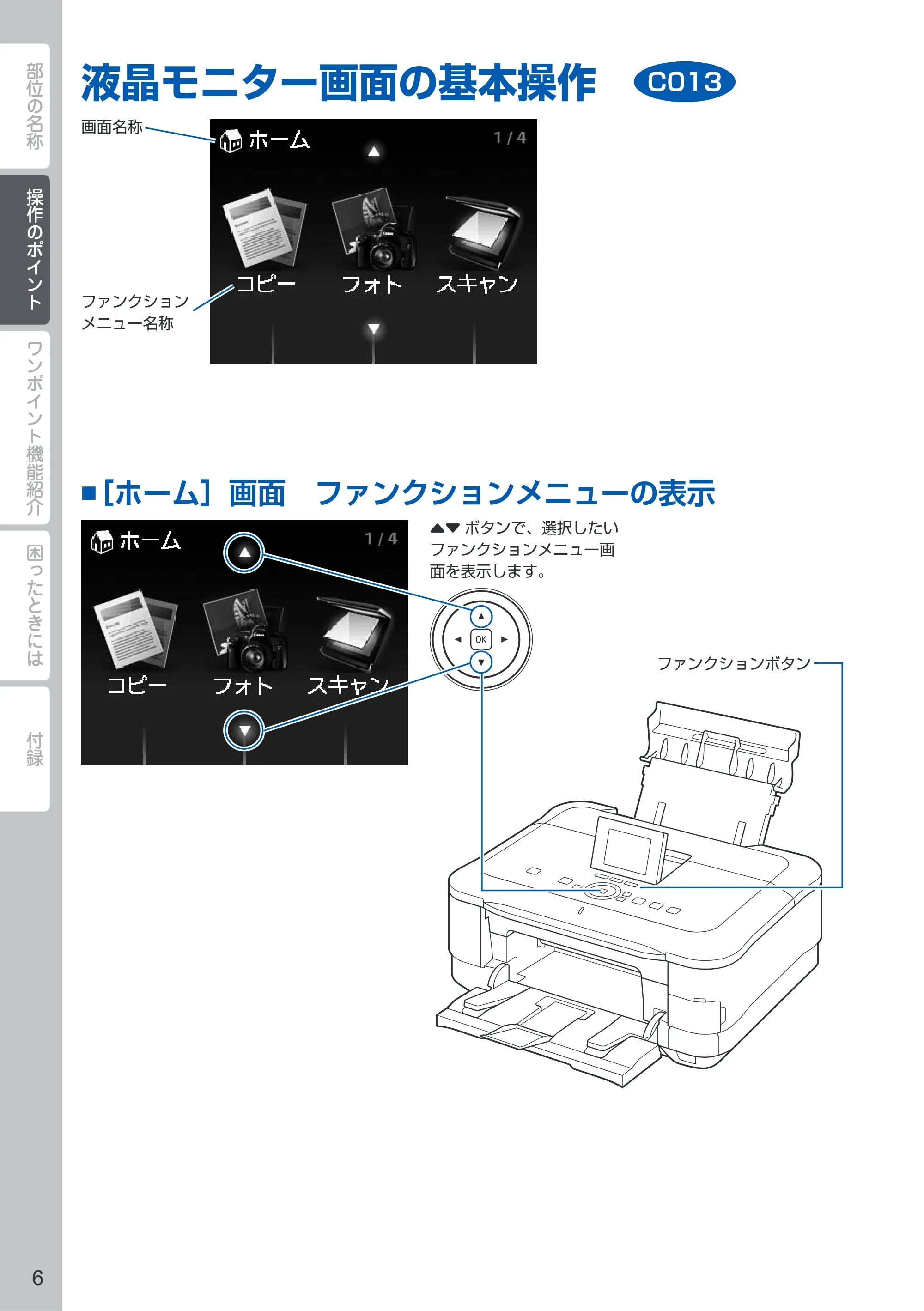 キヤノン PIXUS MG8230 PIXUS 早わかり(PDF:6.69MB) — 液晶モニター画面の基本操作 — 原本ページ — 8ページ