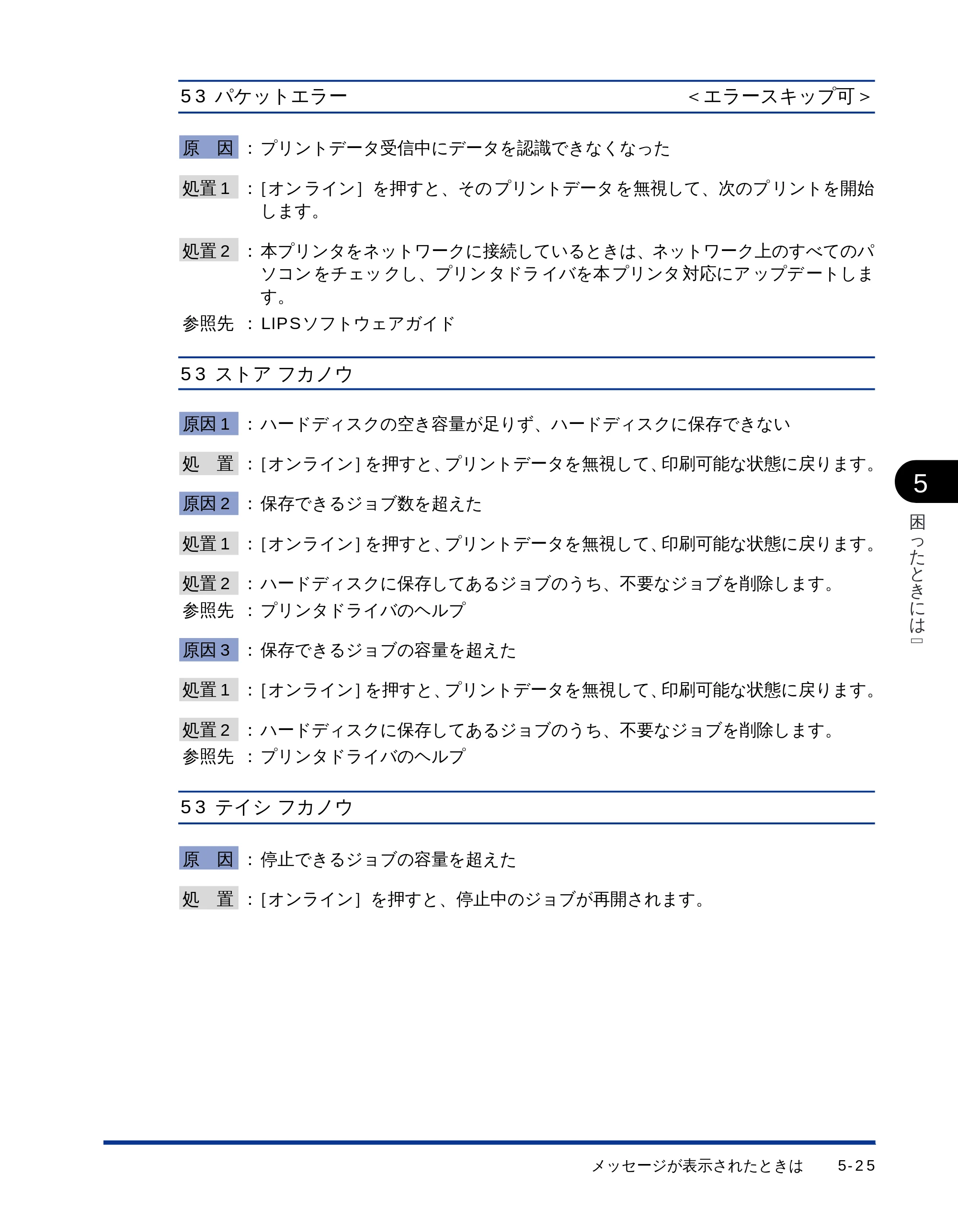 キヤノン LBP-1710 ユーザーズガイド （PDF形式／5.03Mバイト） — 53 パケットエラー＜エラースキップ可＞ — 原本ページ — 141ページ