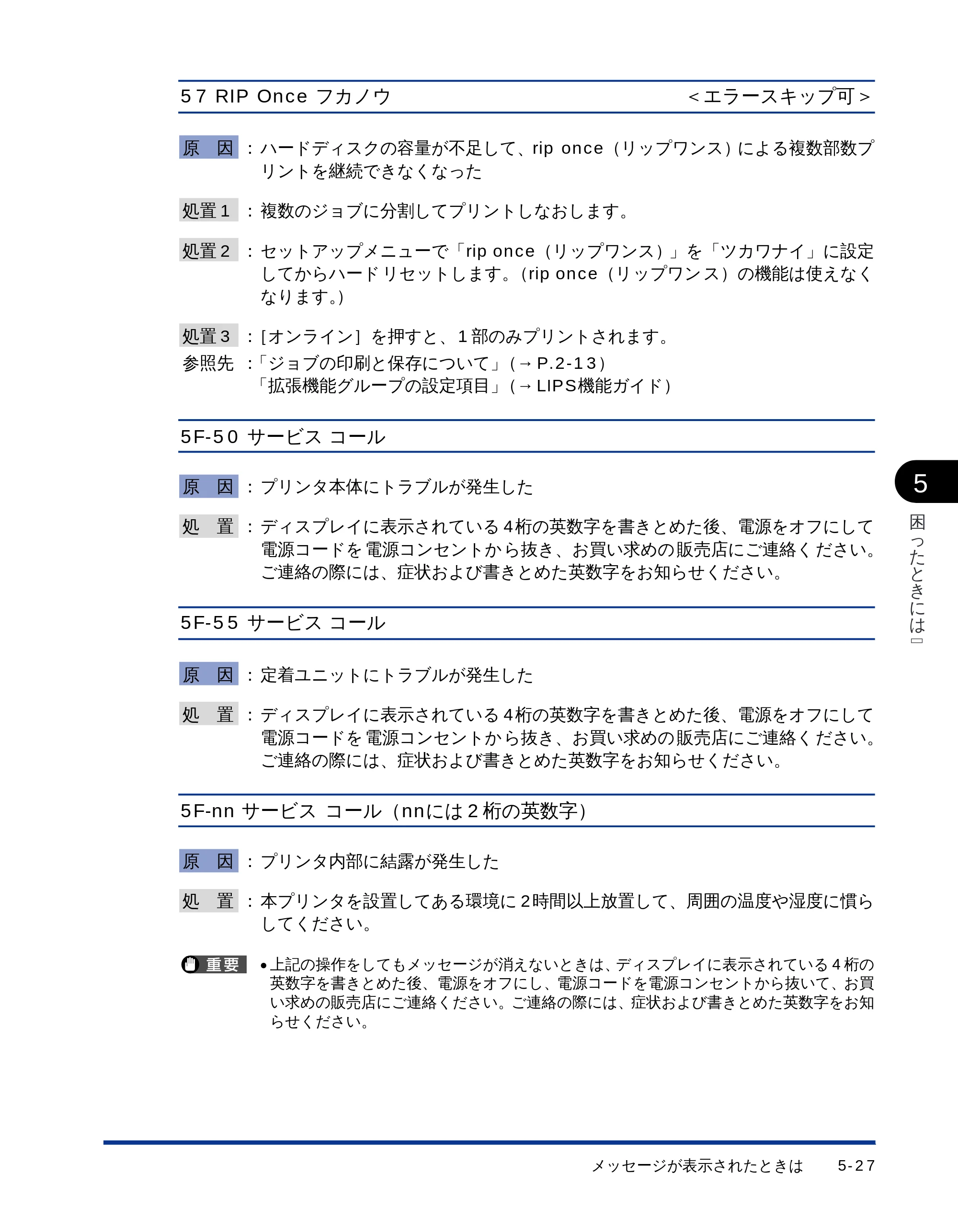キヤノン LBP-1710 ユーザーズガイド （PDF形式／5.03Mバイト） — 57 RIP Once フカノウ＜エラースキップ可＞ — 原本ページ — 143ページ