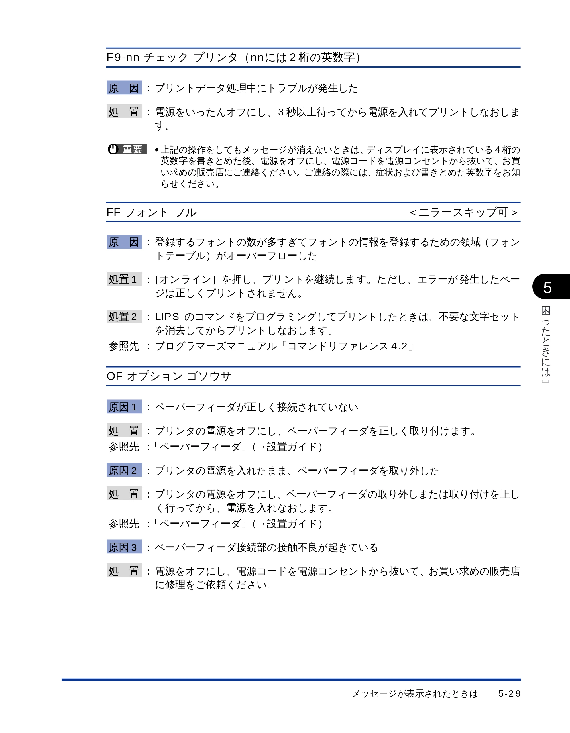 キヤノン LBP-1710 ユーザーズガイド （PDF形式／5.03Mバイト） — F9- nn チェックプリンタ（nn には2 桁の英数字） — 原本ページ — 145ページ