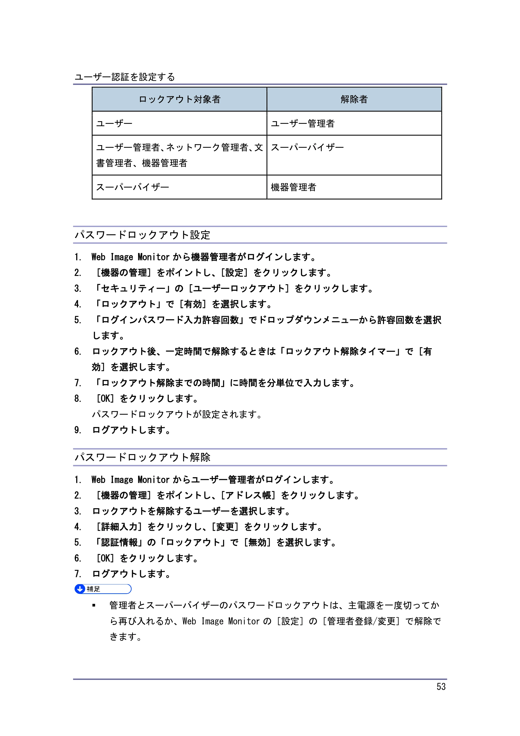 キヤノン PostScript3 セキュリティーガイド （PDF形式／6.86Mバイト） — オートログアウト時間設定 — 原本ページ — 54ページ