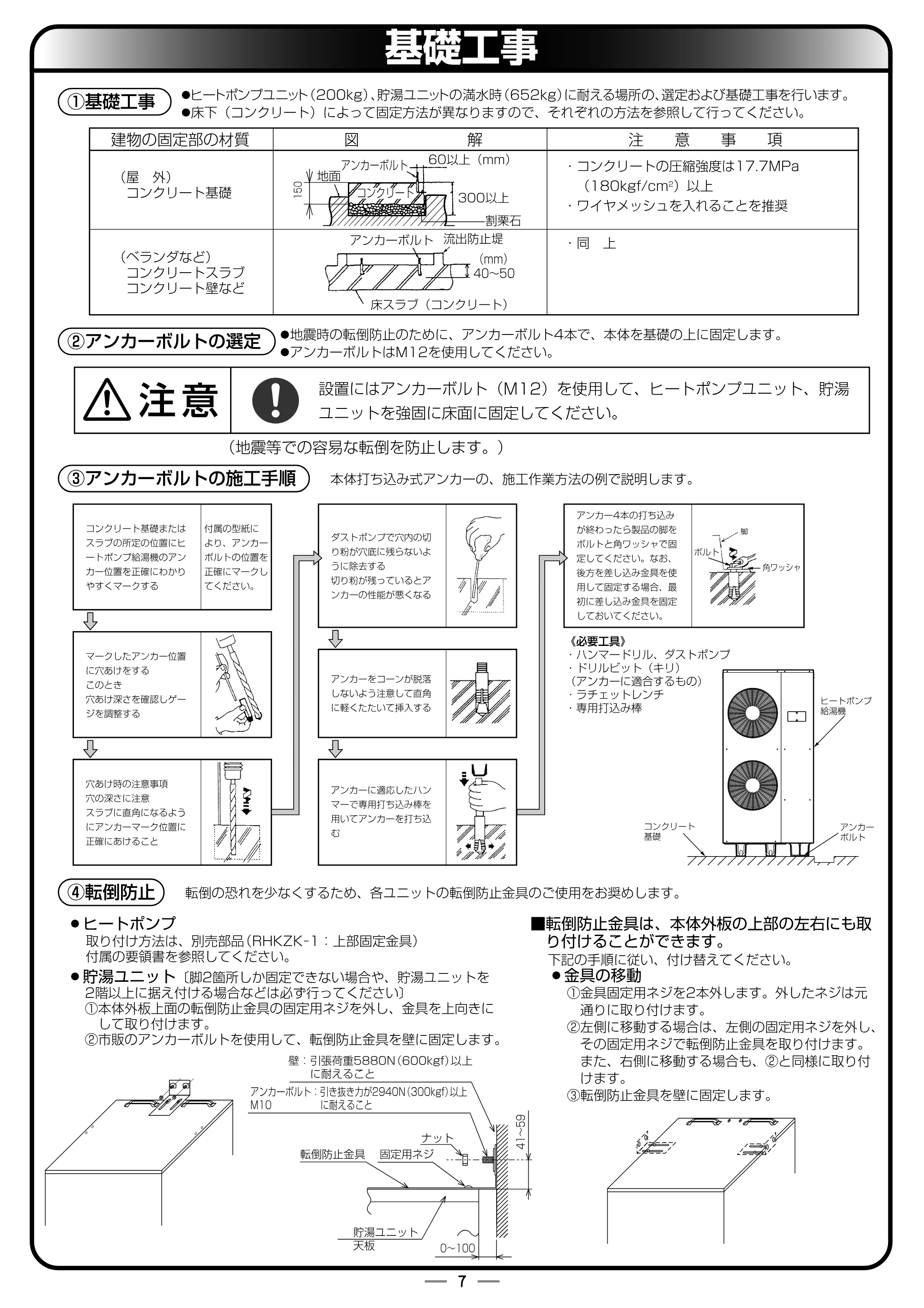 日立 RHK-15YJK 据付説明書 — 原本ページ — 7ページ