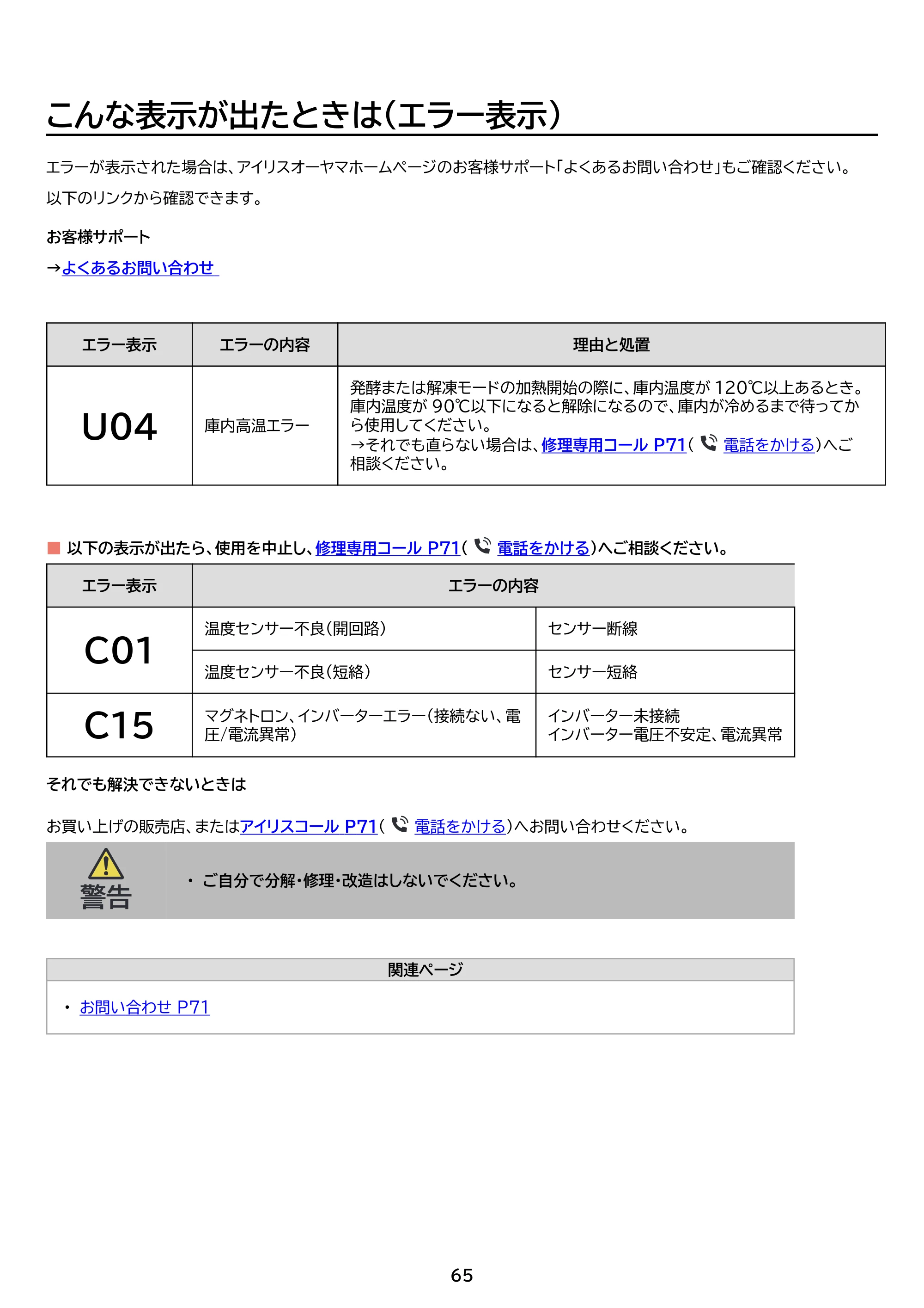 アイリスオーヤマ PMO-F1812 取扱説明書 — 原本ページ — 65ページ