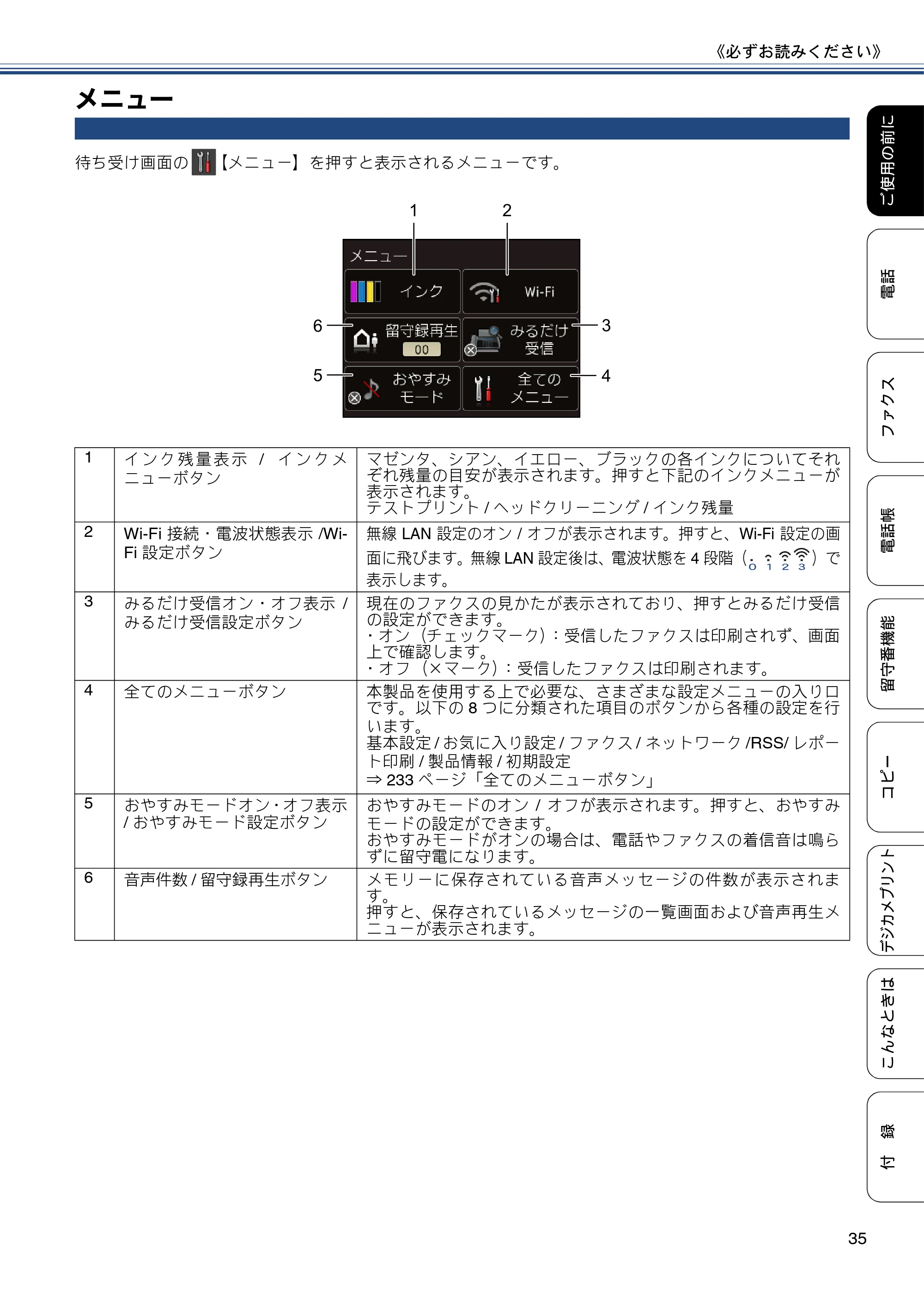 ブラザー MFC-J980DN / MFC-J980DWN ユーザーズガイド ～基本編～ — メニュー — 原本ページ — 35ページ