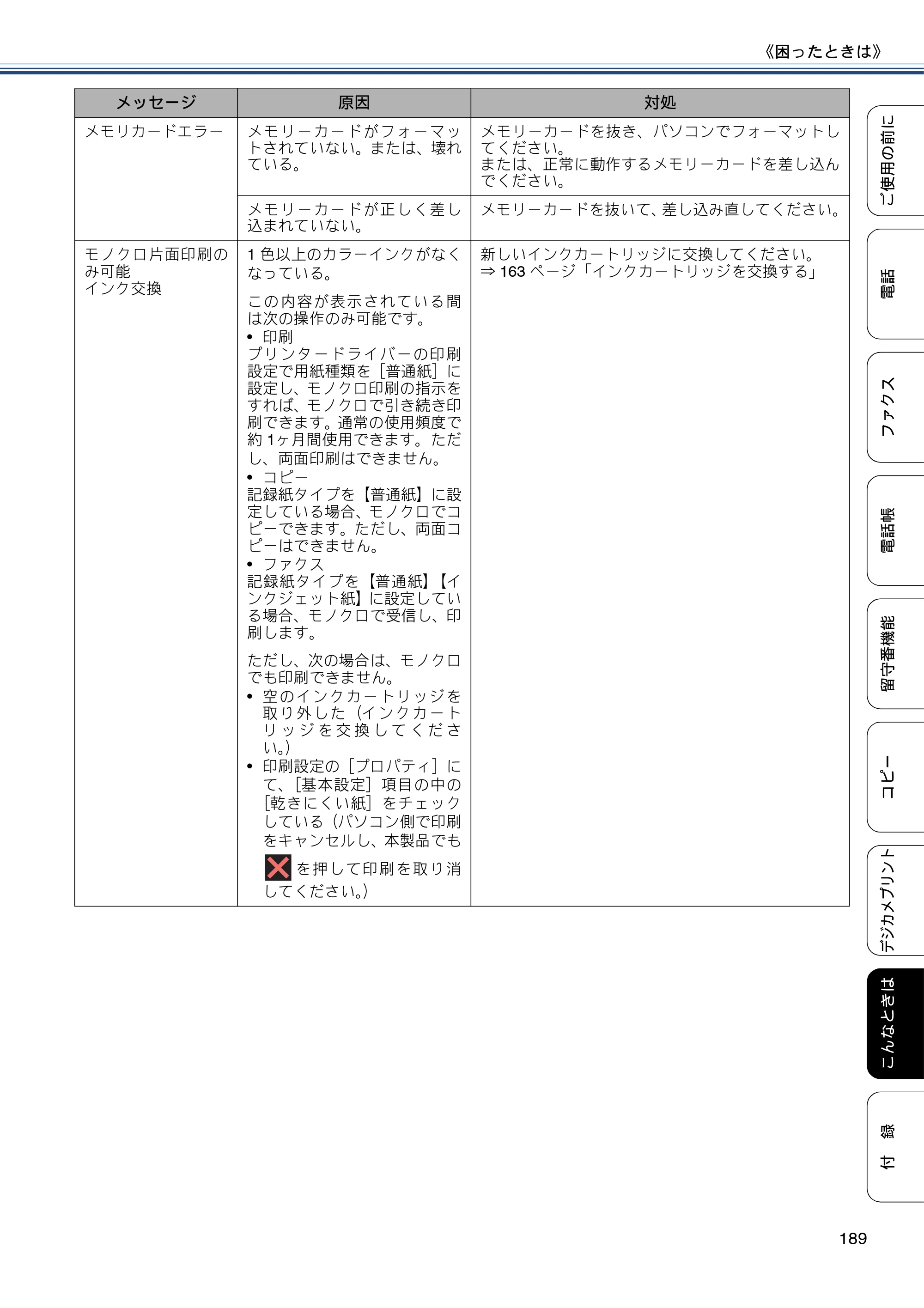 ブラザー MFC-J980DN / MFC-J980DWN ユーザーズガイド ～基本編～ — 原本ページ — 189ページ